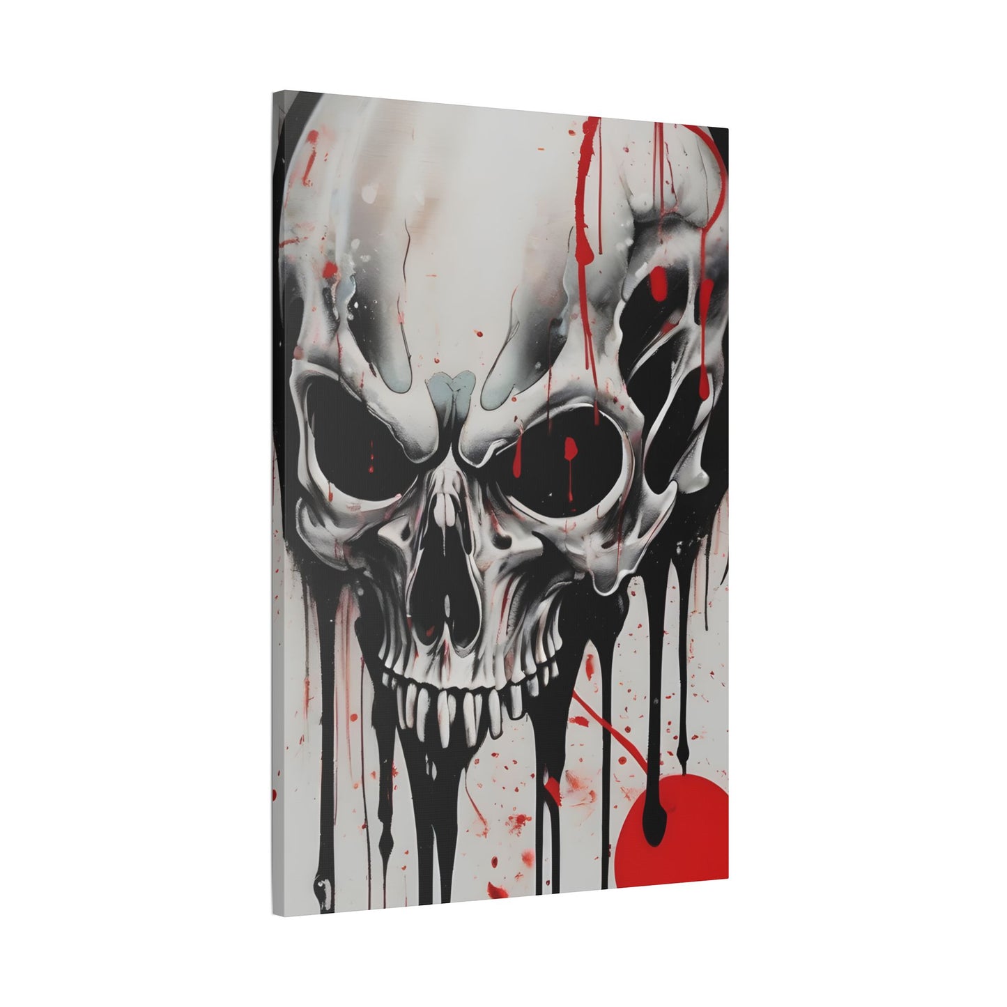 Skull Canvas Art, Edgy Wall Decor for Gothic, Halloween, and Alternative Aesthetics, Perfect for Home or Studio