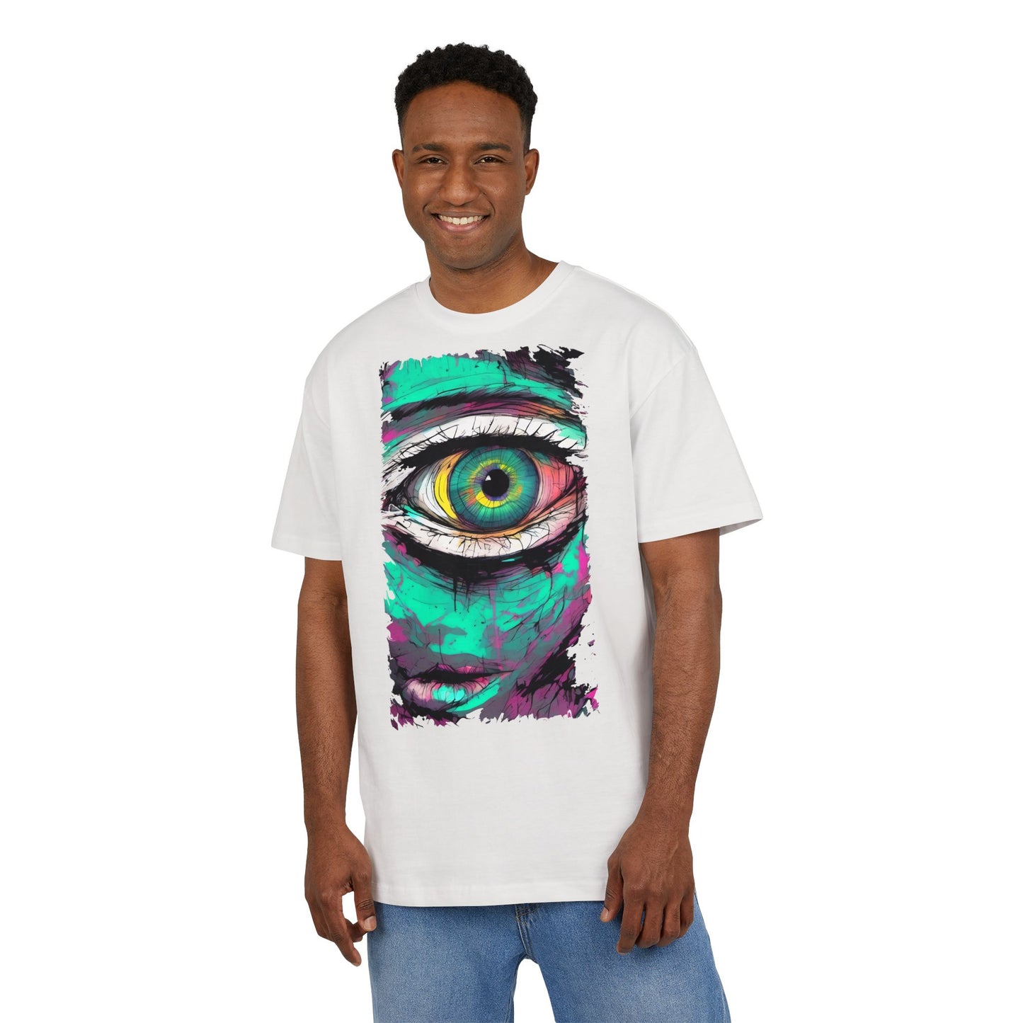 Stylish Eye Graphic Tee, Unisex Oversized T-Shirt, Casual Wear, Street Style, Gift for Art Lovers, Funky Apparel