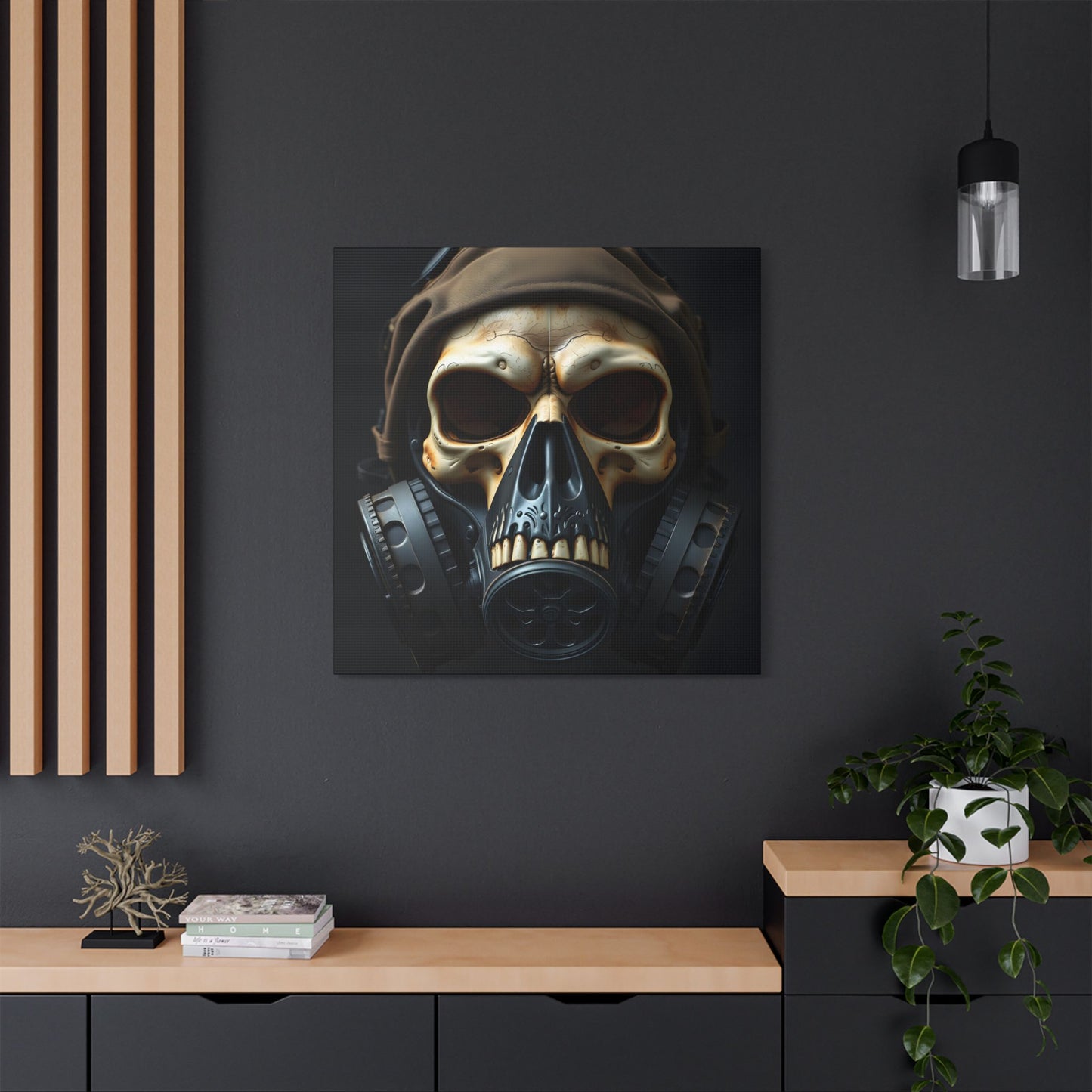 Gothic Skull Wall Art, Edgy Home Decor, Unique Gift, Fantasy Artwork, Statement Piece, Industrial Style