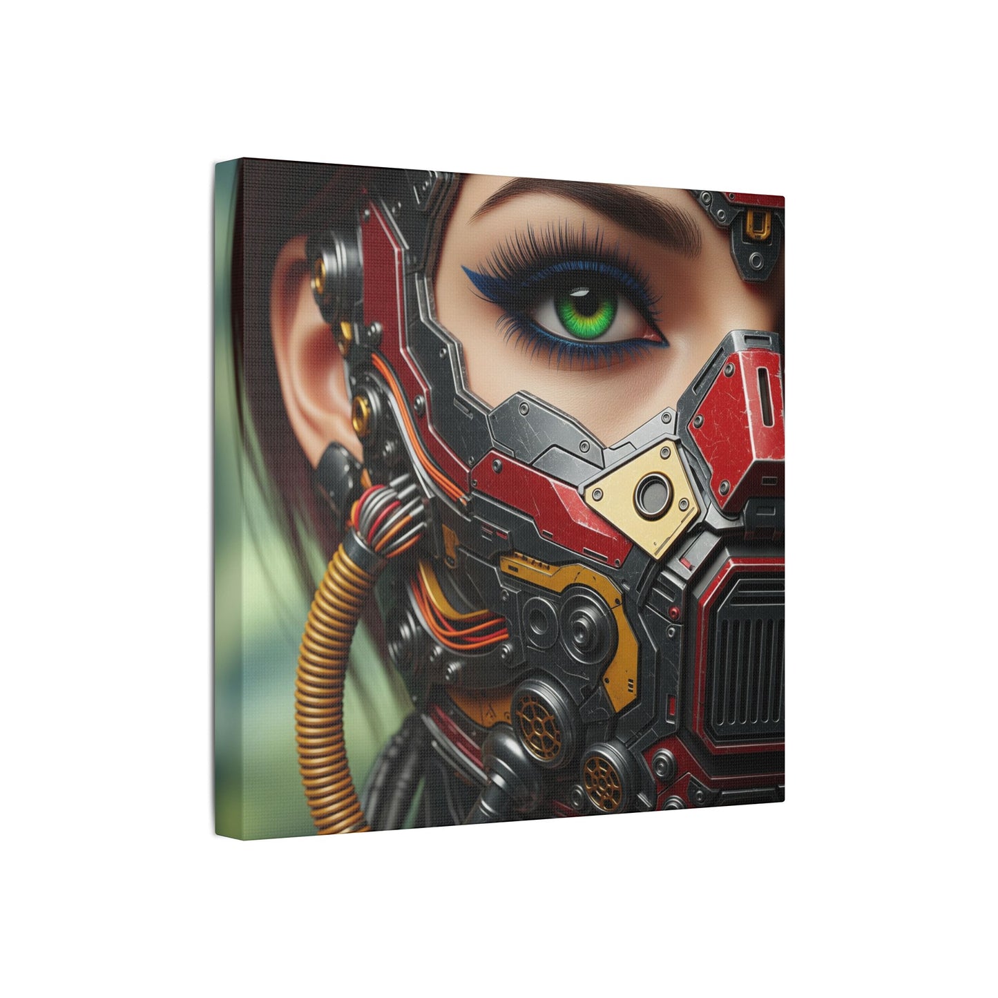 Stretched Canvas Art Print, Futuristic Wall Decor, Cyberpunk Artwork, Modern Home Decor, Unique Gift for Tech Lovers