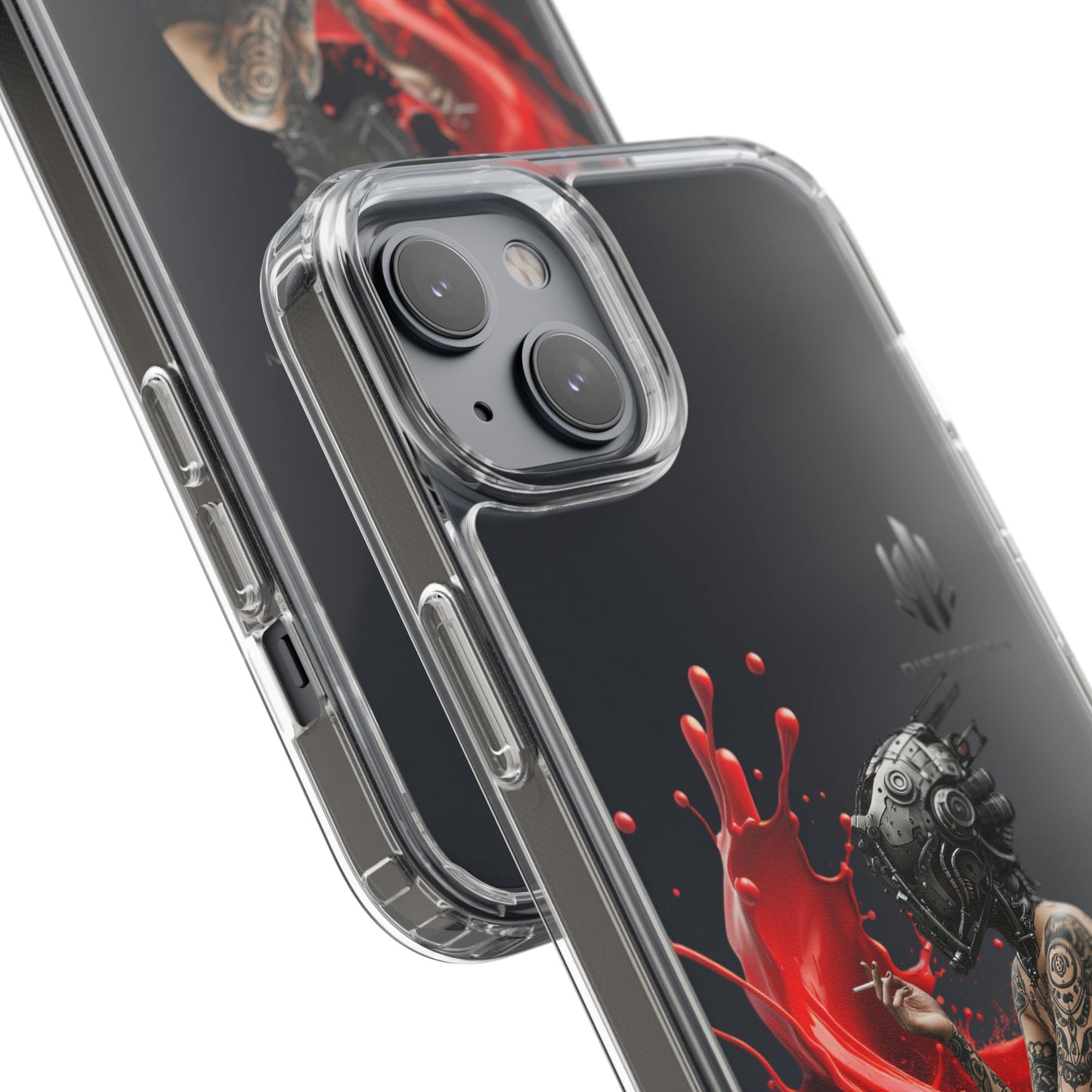 Dystopian Art Clear Phone Case - Futuristic Style with Bold Design