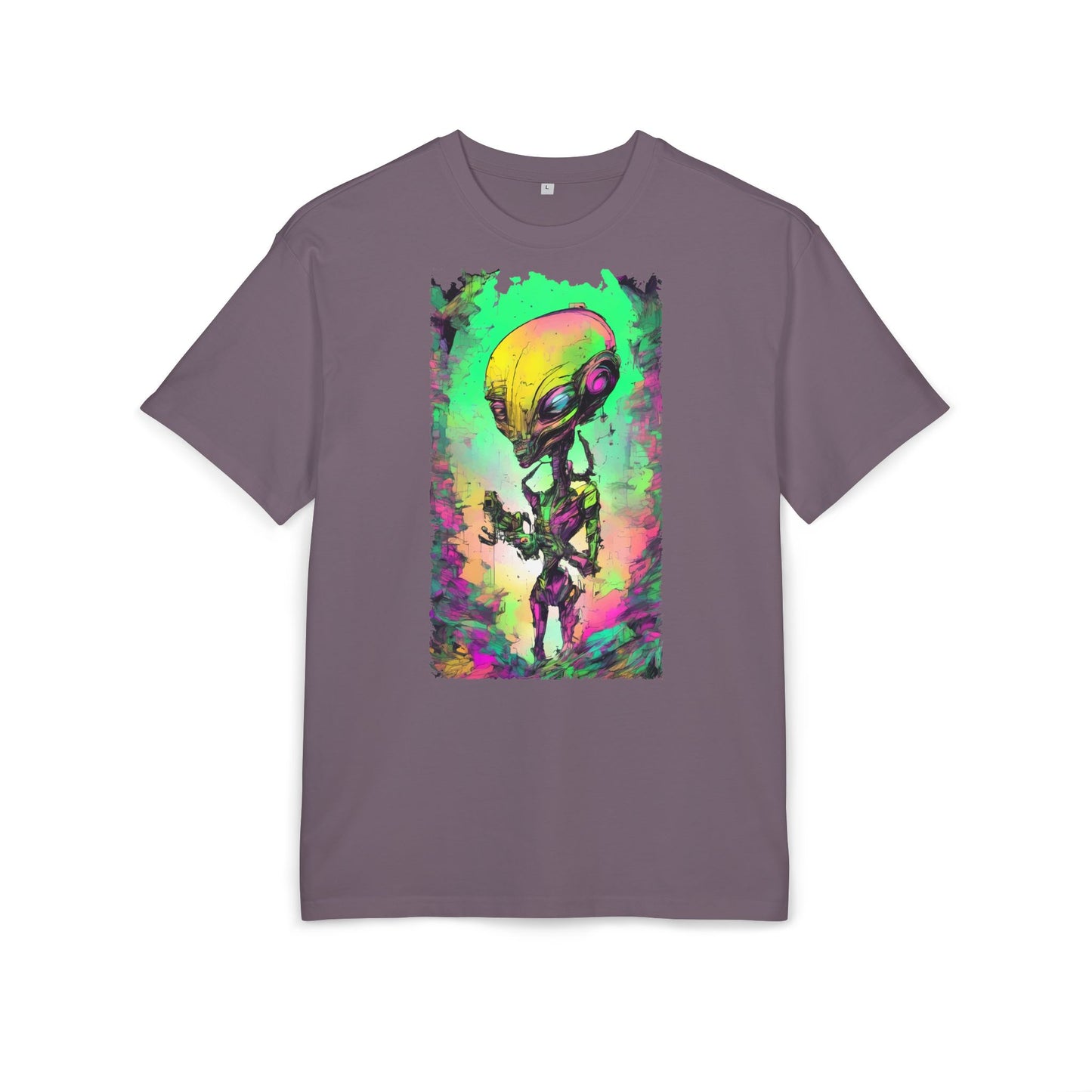 Cosmic Alien Art Tee - Unisex Heavy Oversize Tee, Retro Space Vibe Shirt, Gift for Sci-Fi Lovers, Casual Wear, Unique Graphic T-Shirt