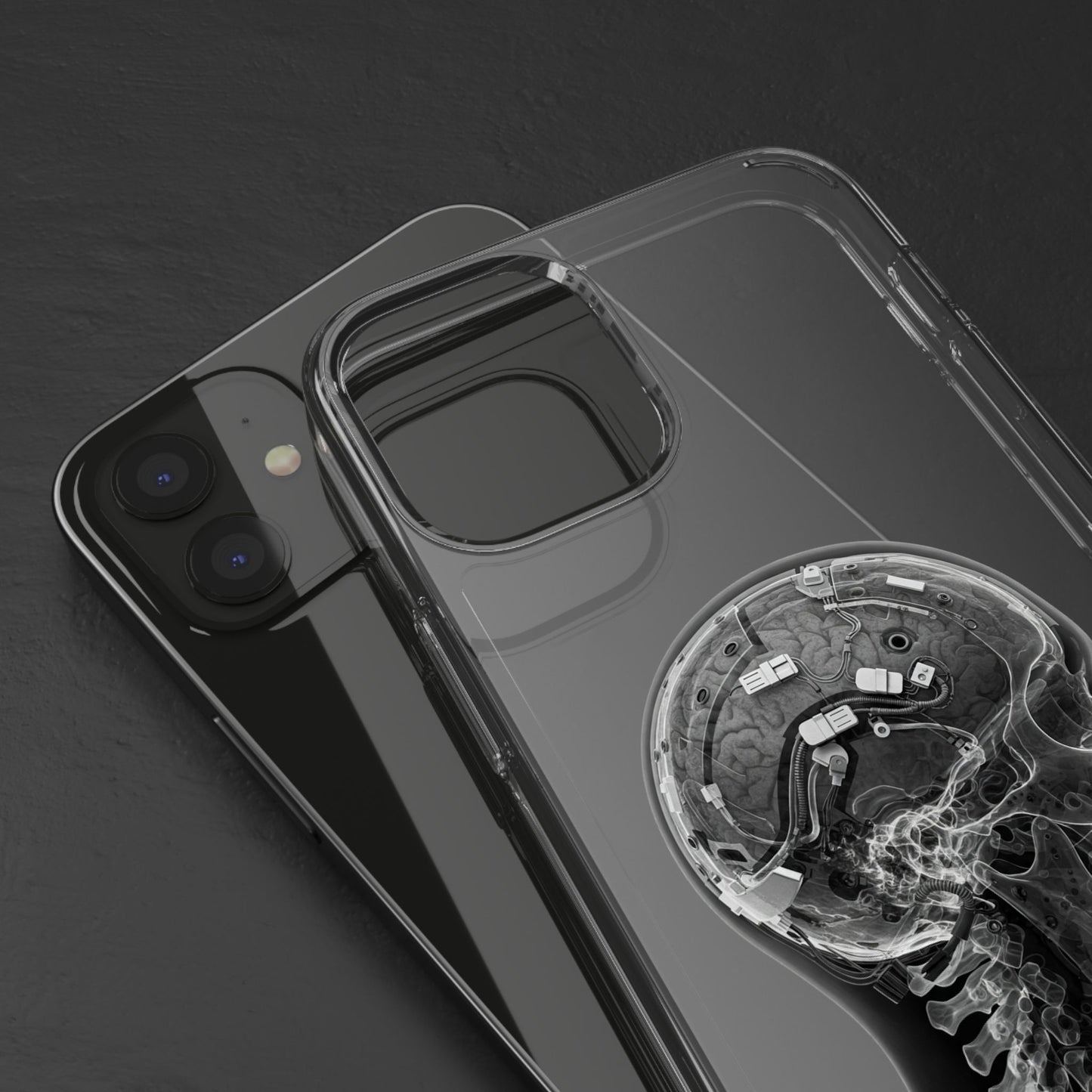 Skull Design Clear Phone Case - Unique Aesthetic for Tech Lovers