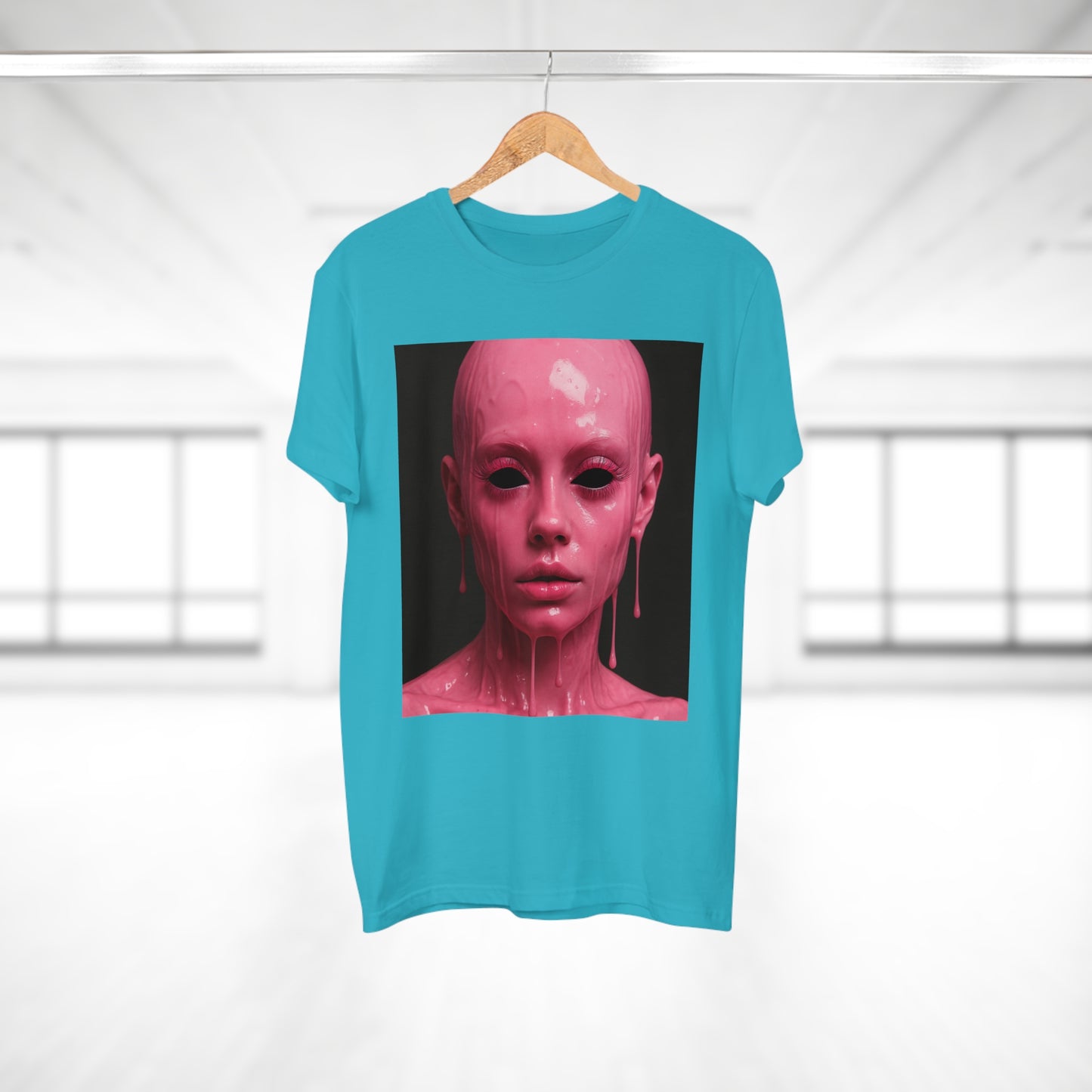 Artistic Pink Melting Face T-Shirt - Trendy Graphic Tee, Unique Gift, Statement Apparel, Festival Wear, Occasional Fashion, Street Style