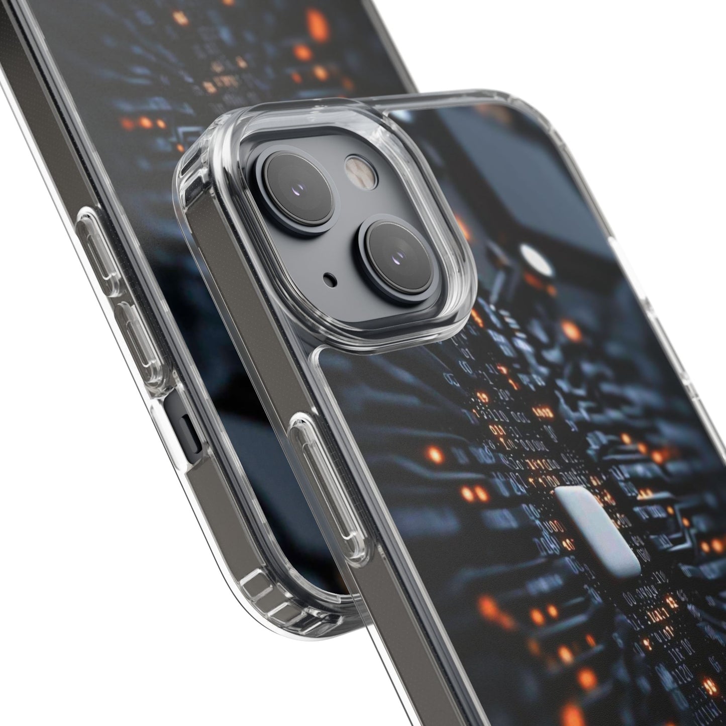 Clear Phone Case with Cyber Print