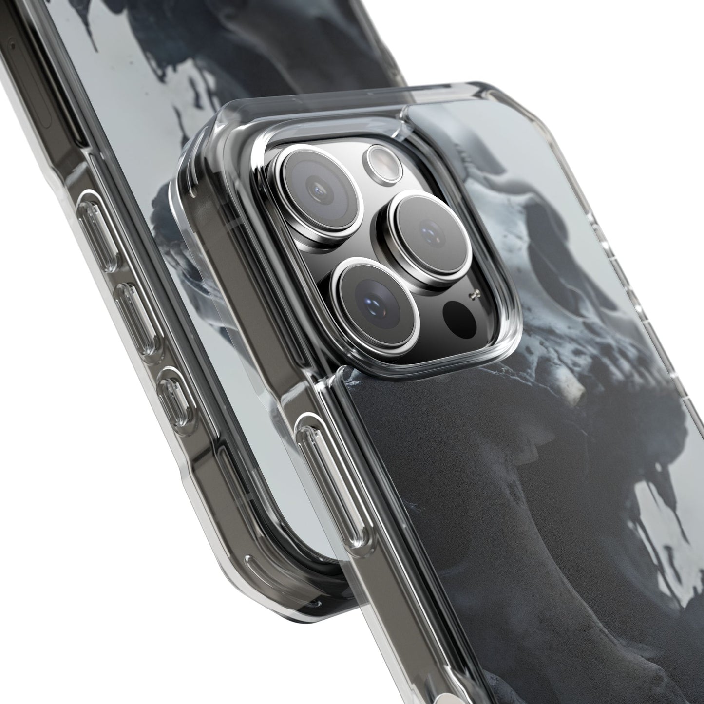 Unique Skull Design Magnetic Clear Impact Cases, Skull Phone Cases, Gothic Accessories, Halloween Gifts, Edgy Mobile Covers