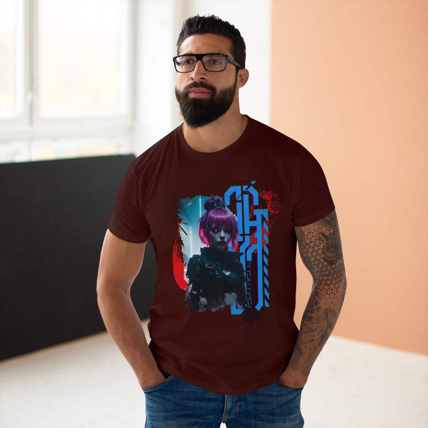 Cyberpunk Art Unisex T-Shirt, Streetwear Tee, Graphic Shirt, Gift for Him, Festival Apparel, Tech-Inspired Fashion