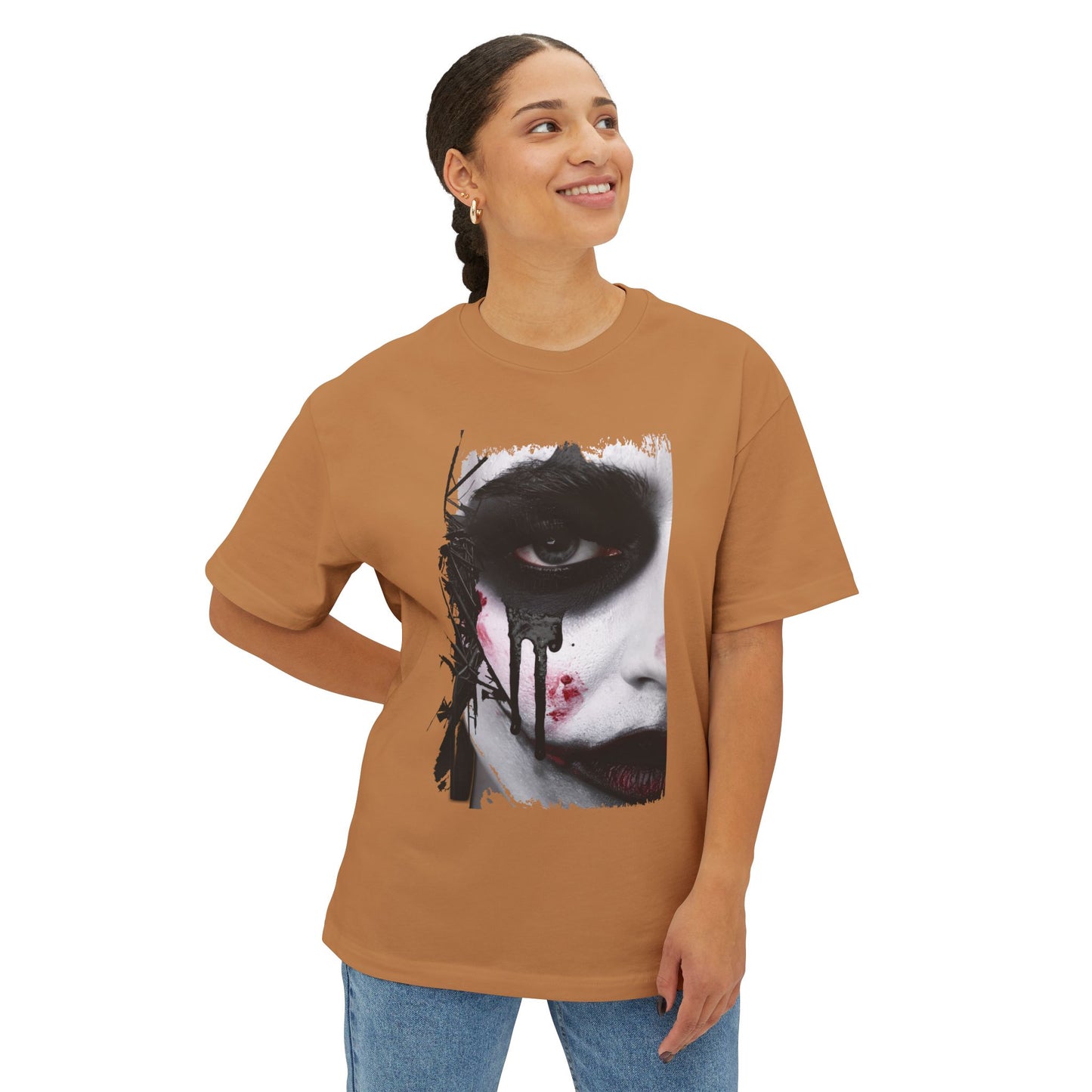 Gothic Art Oversized Tee, Unisex Graphic Shirt, Dark Art Apparel, Spooky Casual Fashion, Unique Streetwear