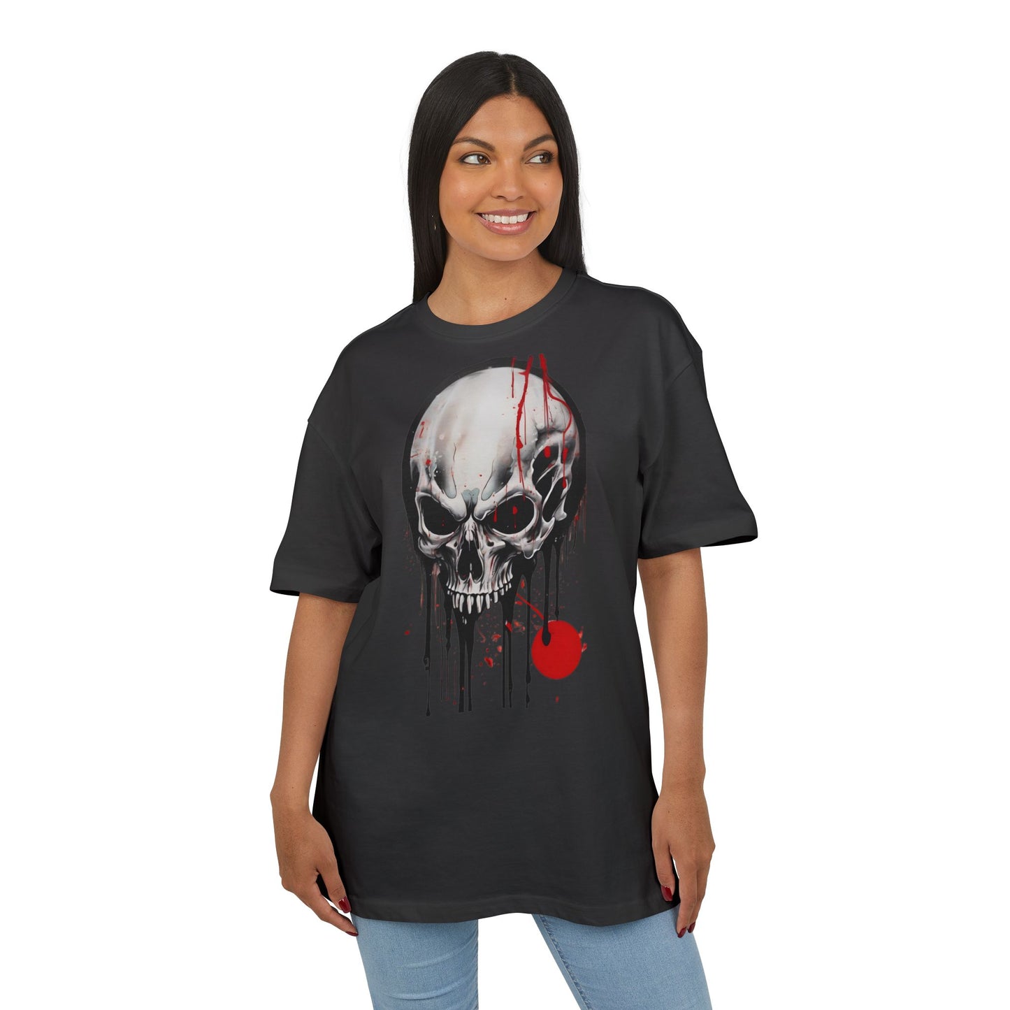 Gothic Skull Oversized Tee - Trendy Streetwear for Music Lovers, Grunge Style, Halloween Costume, Alternative Fashion, Graphic Tee