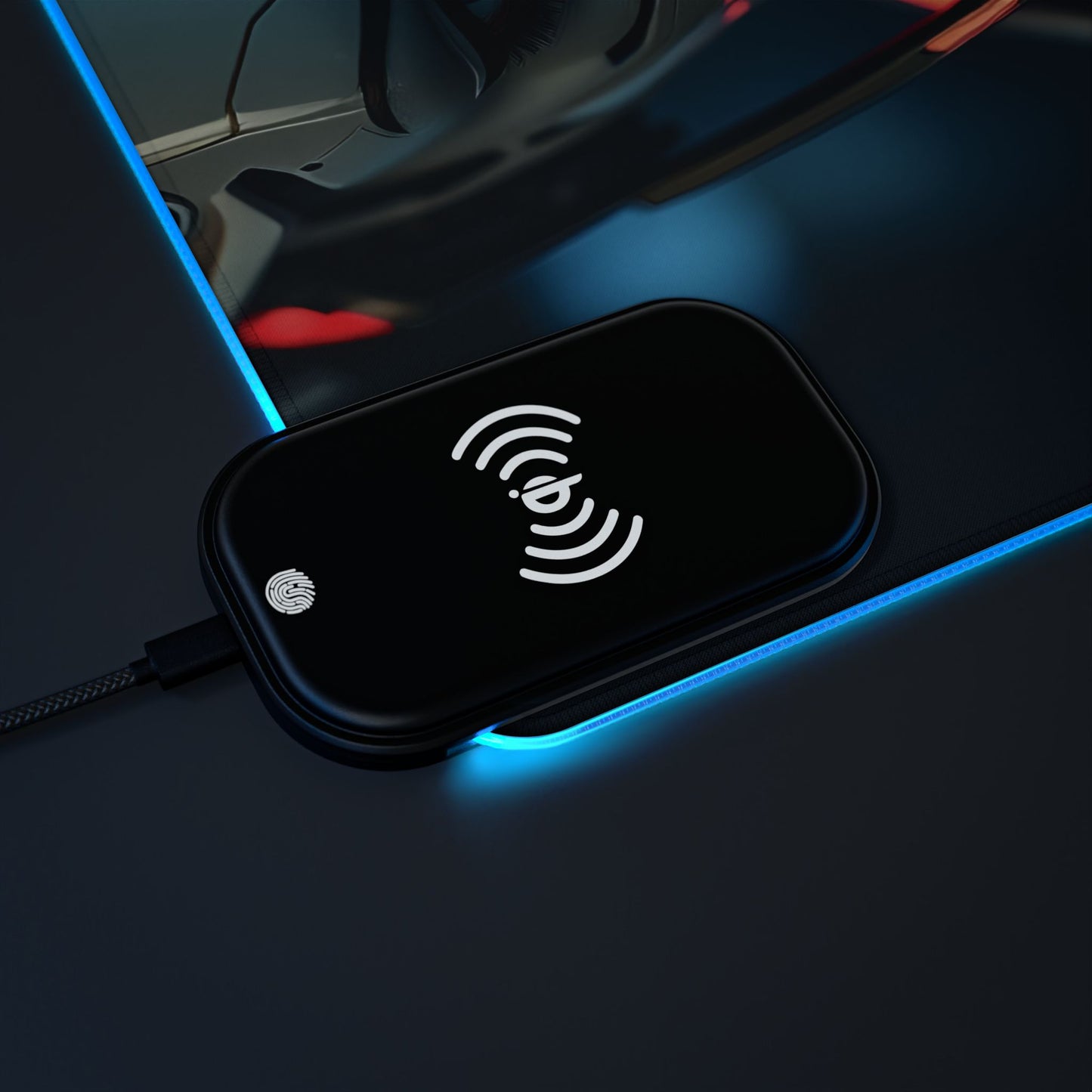 LED Gaming Mouse Pad with Wireless Charging - Futuristic Design for Gamers, Desk Accessory, Tech Gift, Gaming Setup