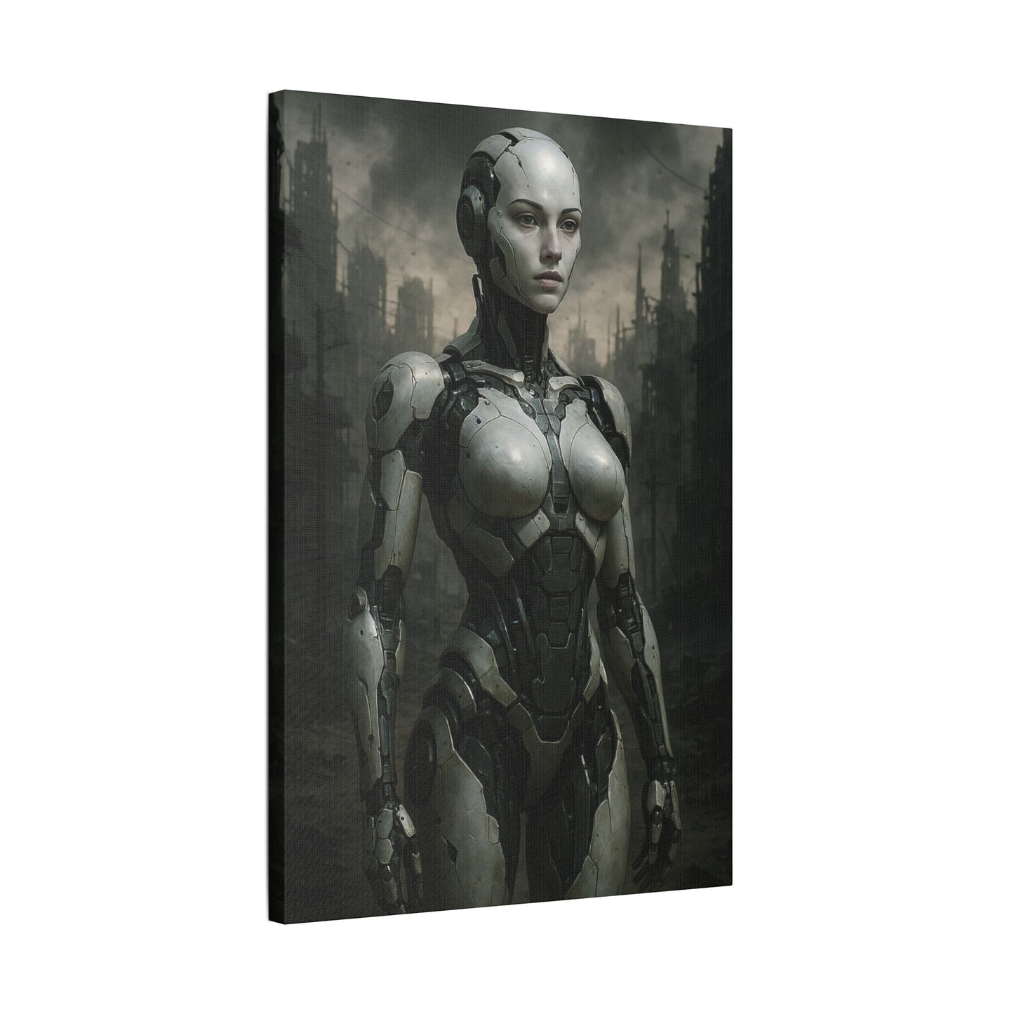Futuristic Robot Art Canvas Print, Sci-Fi Home Decor, Modern Wall Art, Tech-Inspired Artwork, Gift for Tech Lovers