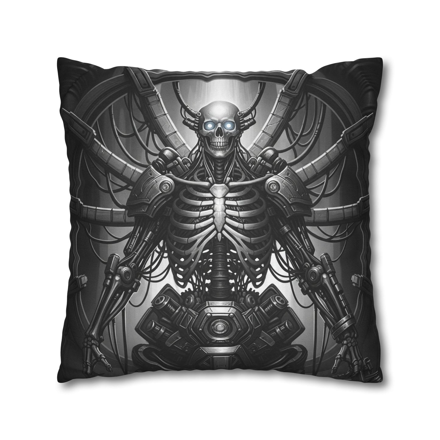 Gothic Skeleton Pillowcase - Dark Decor for Halloween, Bohemian Home, Gothic Style, Sofa Cushion, Unique Gift