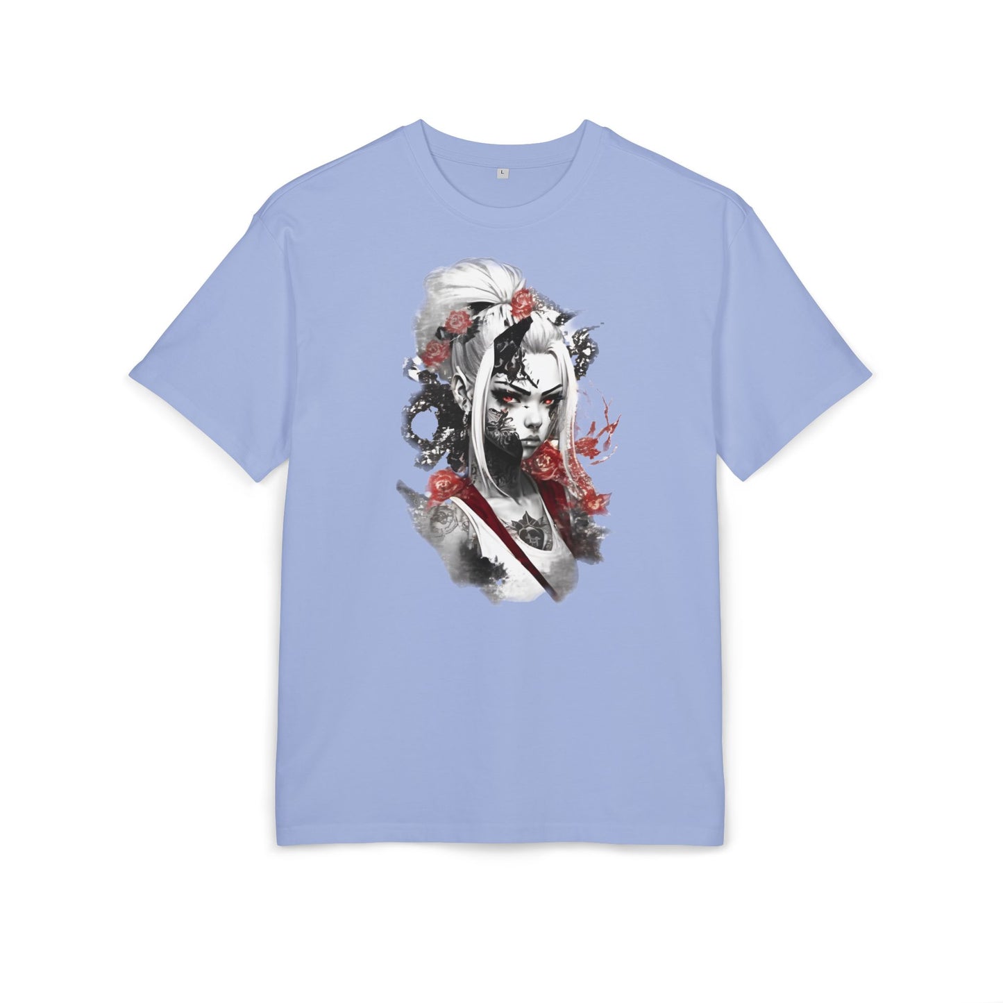 Artistic Unisex Heavy Oversize Tee - Bold Floral Graphics