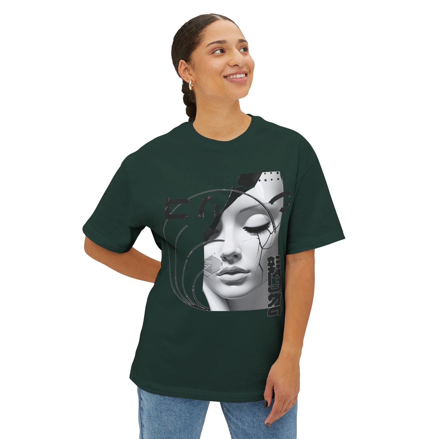 Chic Graphic Tee, Casual Fashion Shirt, Summer Outfit Top, Gift for Her, Artistic Oversized T-Shirt