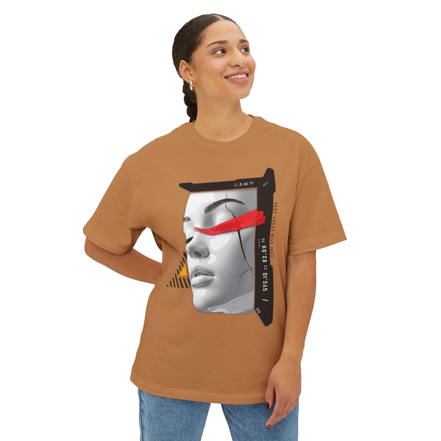 Chic Graphic Oversized Tee - Casual Wear, Streetwear, Art Tee, Gift for Her, Fashionable Comfort Wear