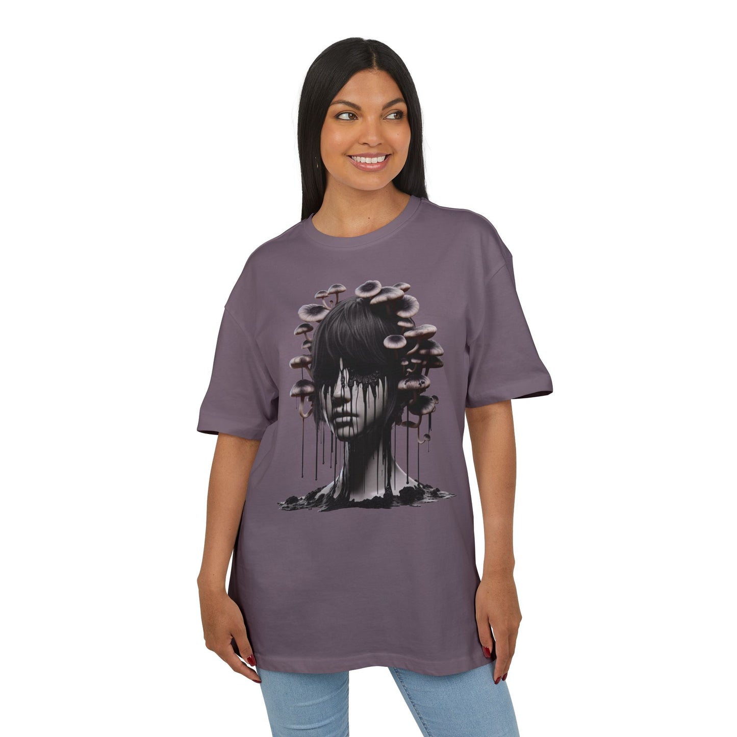 Mystical Mushroom Graphic Unisex Heavy Oversize Tee