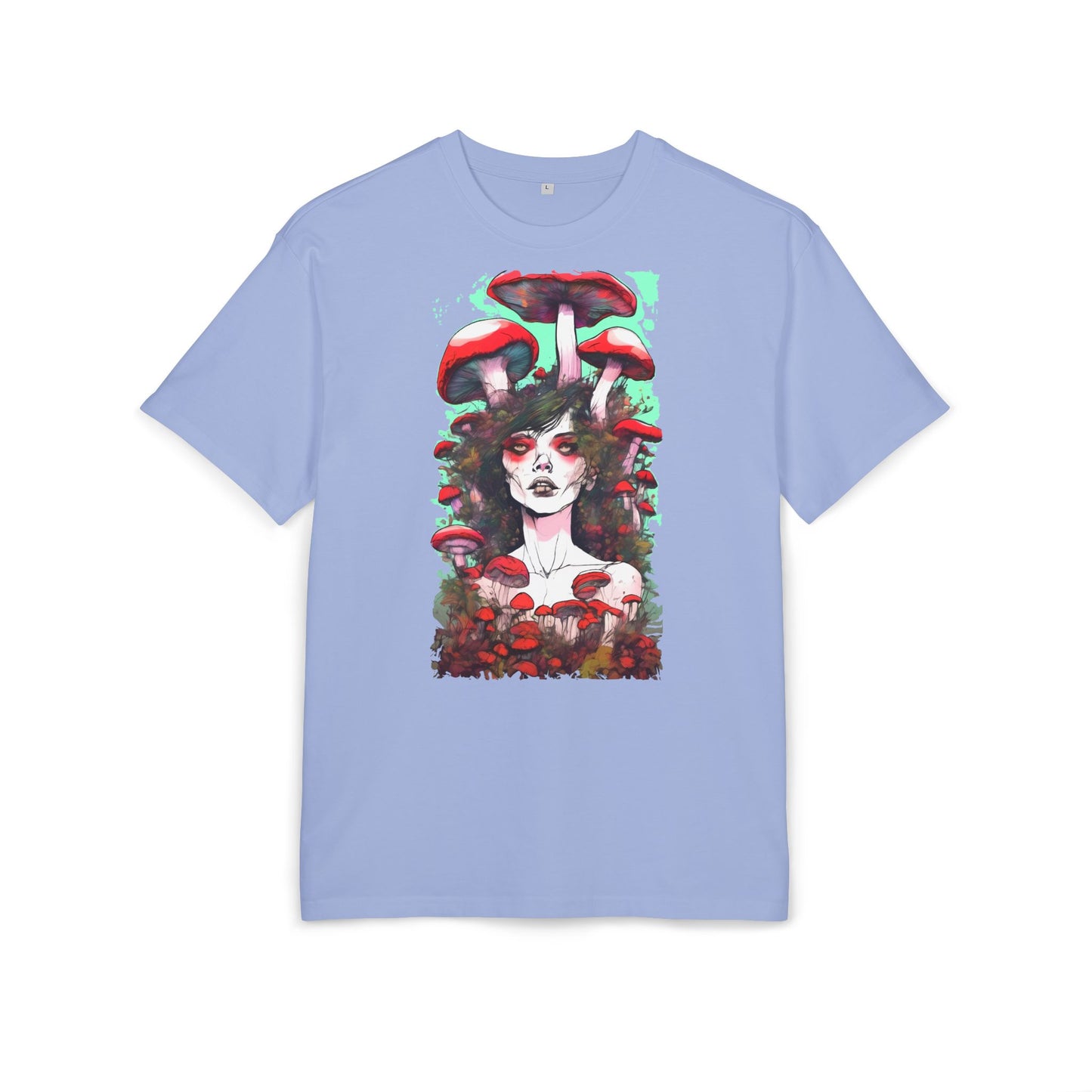 Mystical Mushroom Art Oversize Tee | Unisex Heavy Tee, Boho Style Shirt, Nature Lover Gift, Festival Wear, Graphic Tee, Eco-Friendly Fashion