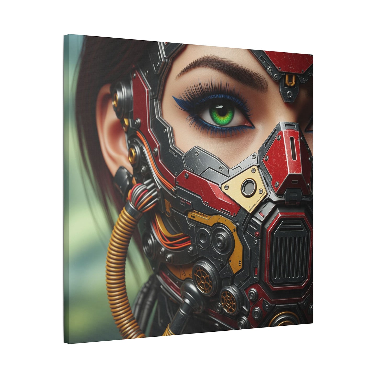 Stretched Canvas Art Print, Futuristic Wall Decor, Cyberpunk Artwork, Modern Home Decor, Unique Gift for Tech Lovers