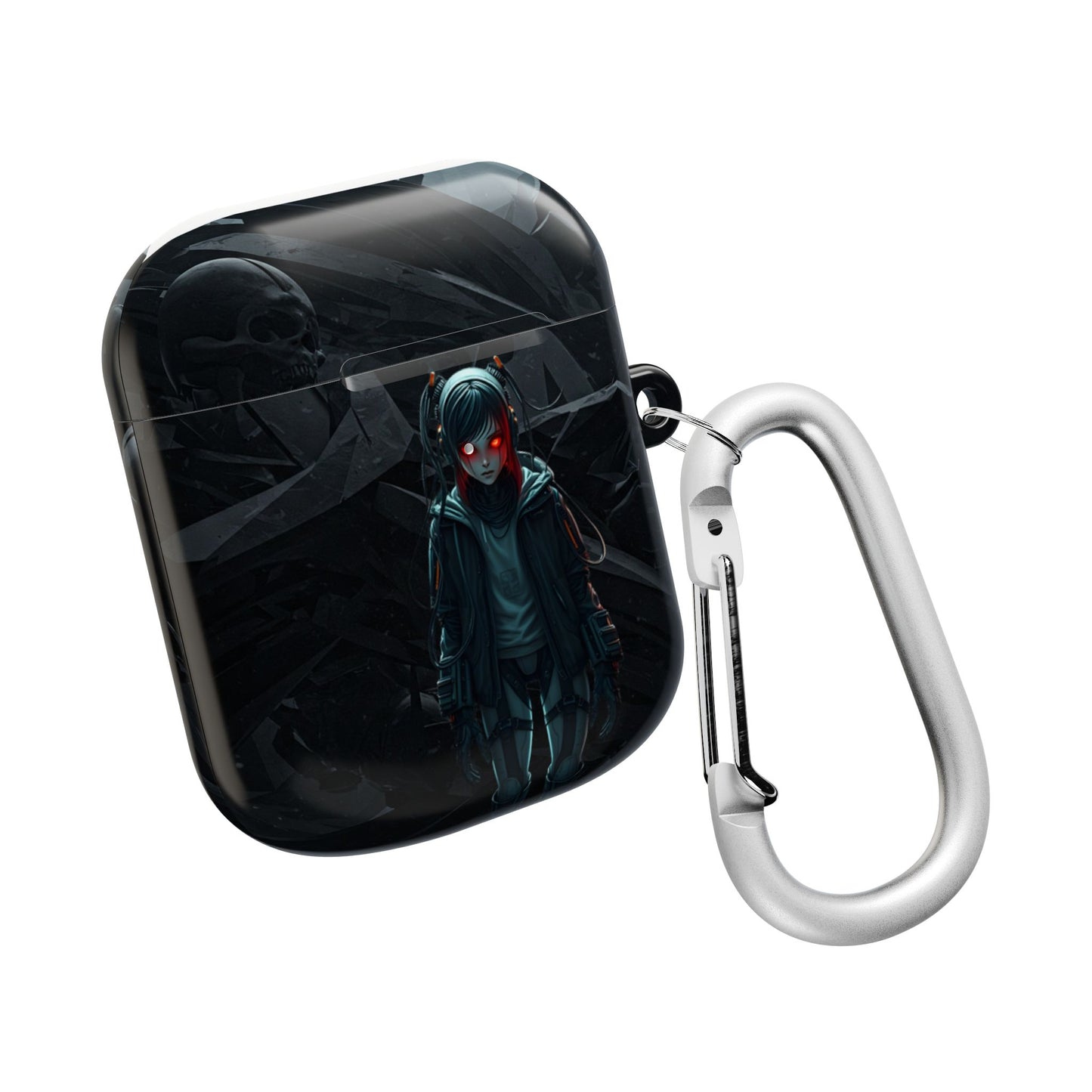 Edgy AirPod Case for Teens, Stylish Headphone Cover, Trendy Tech Accessory, Perfect for Gift Giving, Black Minimalist Design