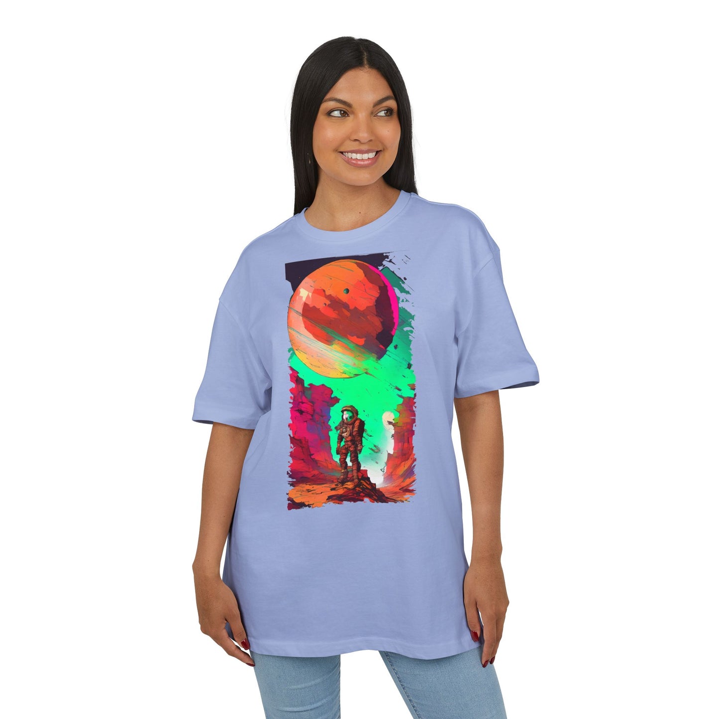 Cosmic Adventure Unisex Heavy Oversize Tee - Perfect for Space Lovers, Casual Style, Gift for Her, Him, Unique Graphic Tee, Sci-Fi Fashion