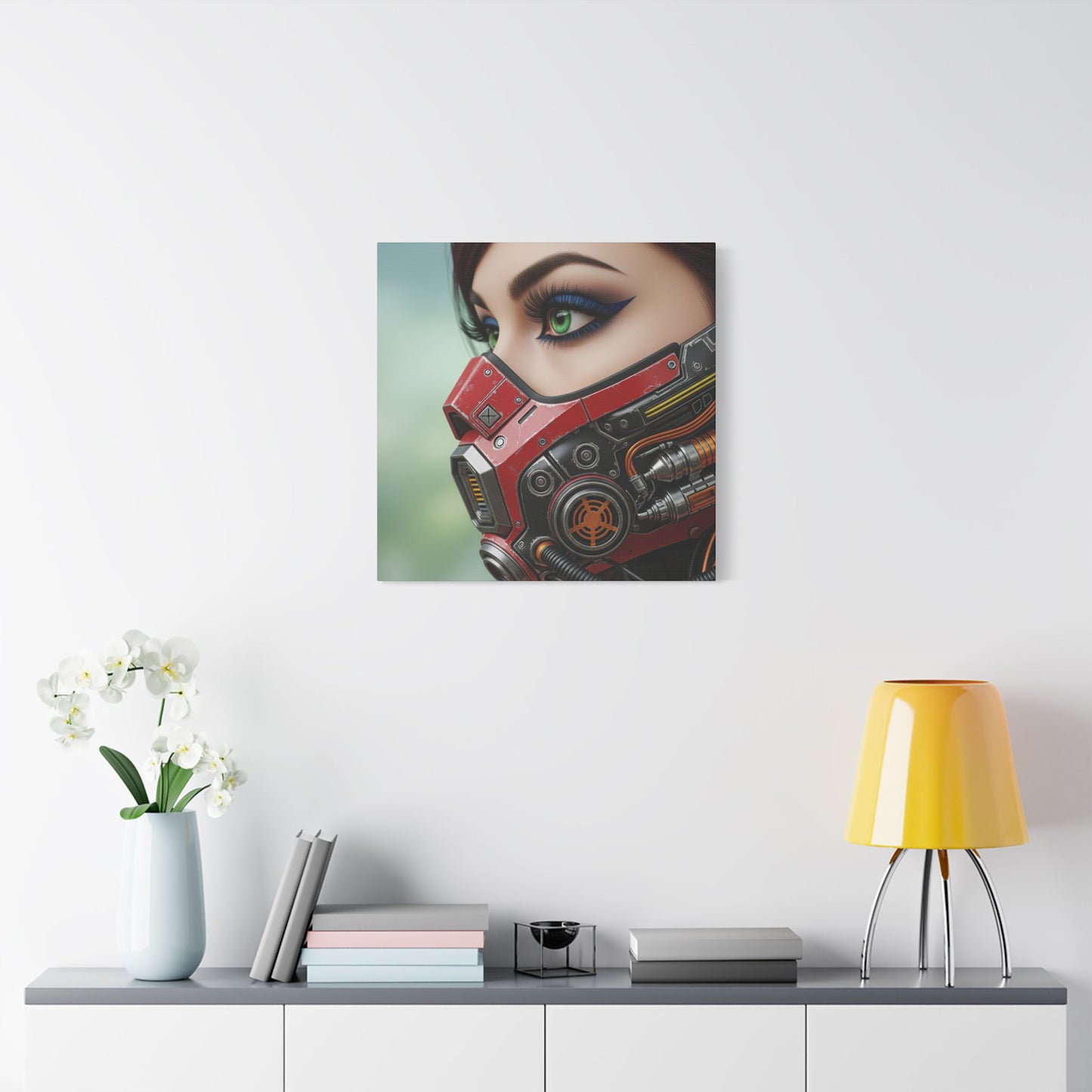 Futuristic Satin Canvas Art Print, Wall Decor for Gamers, Tech Enthusiasts, and Sci-Fi Fans, Unique Gift Idea for Birthdays