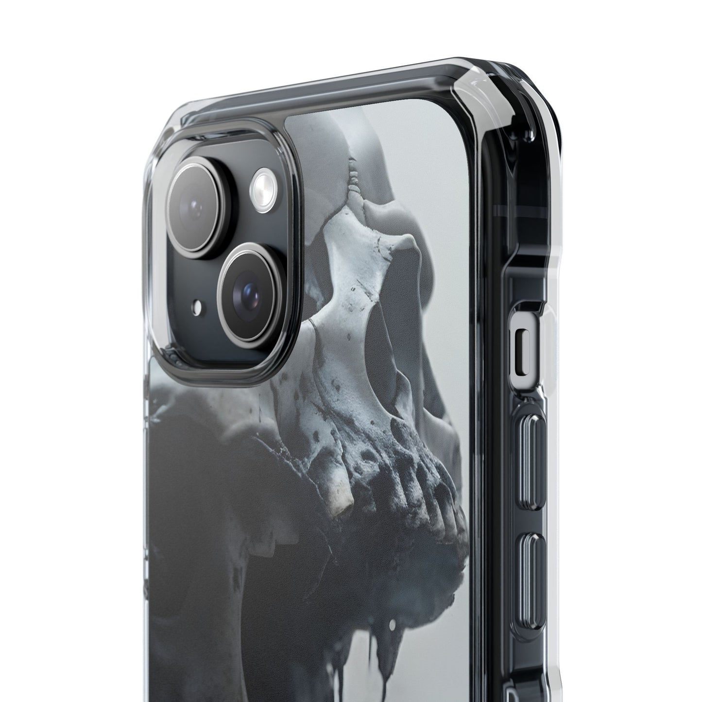 Unique Skull Design Magnetic Clear Impact Cases, Skull Phone Cases, Gothic Accessories, Halloween Gifts, Edgy Mobile Covers