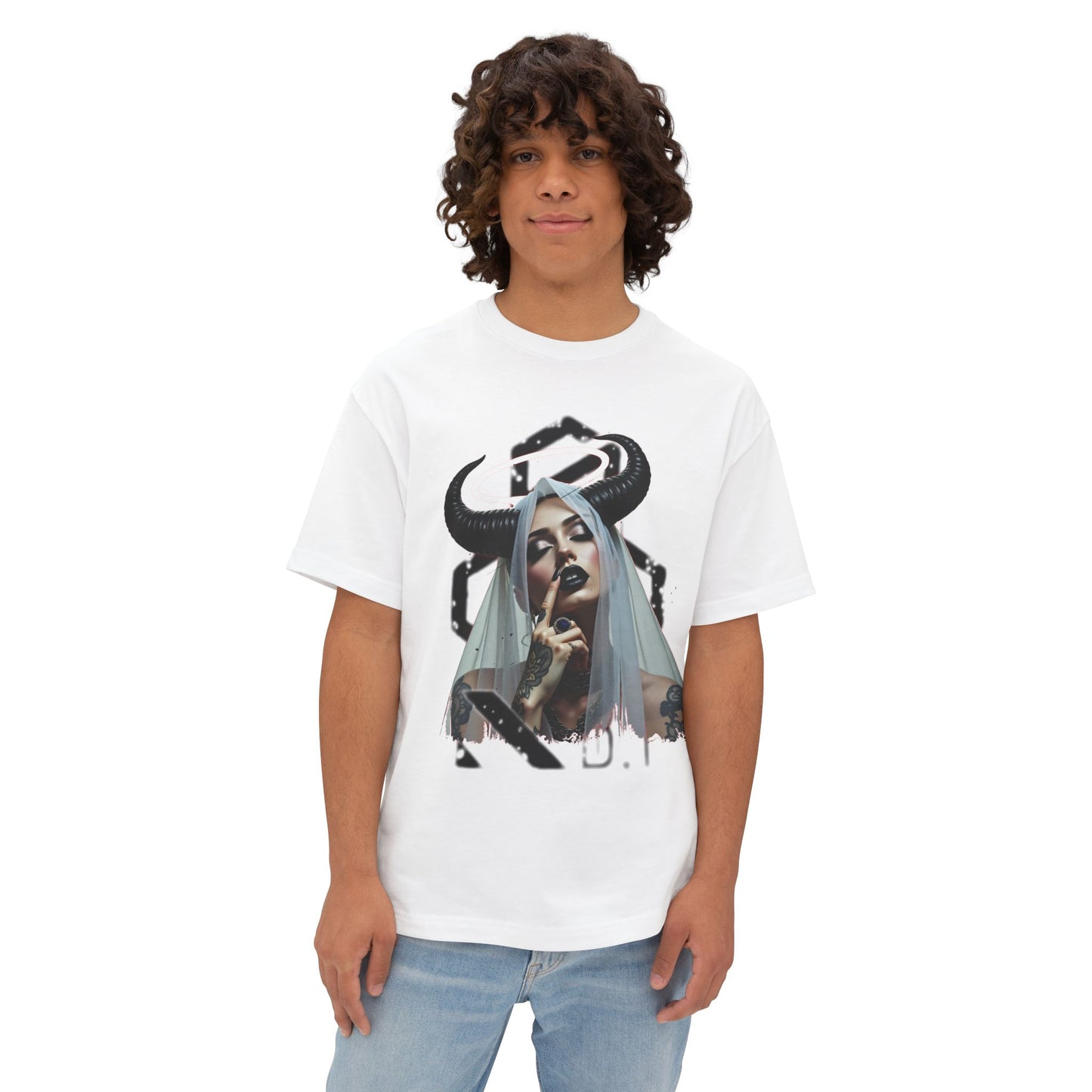 Edgy Graphic Tee, Unisex Oversized Boxy Tee, Alternative Fashion Shirt, Unique Apparel, Statement Top, Gift for Her