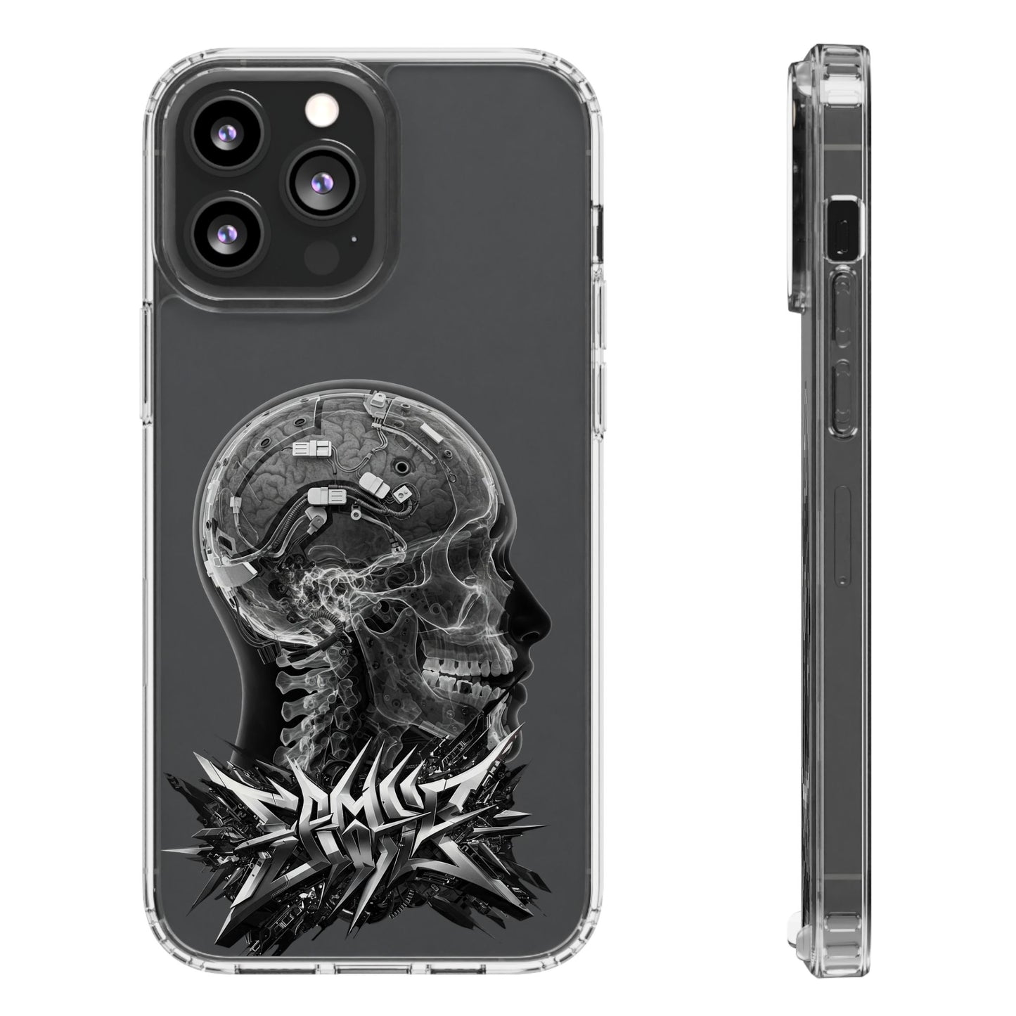 Skull Design Clear Phone Case - Unique Aesthetic for Tech Lovers