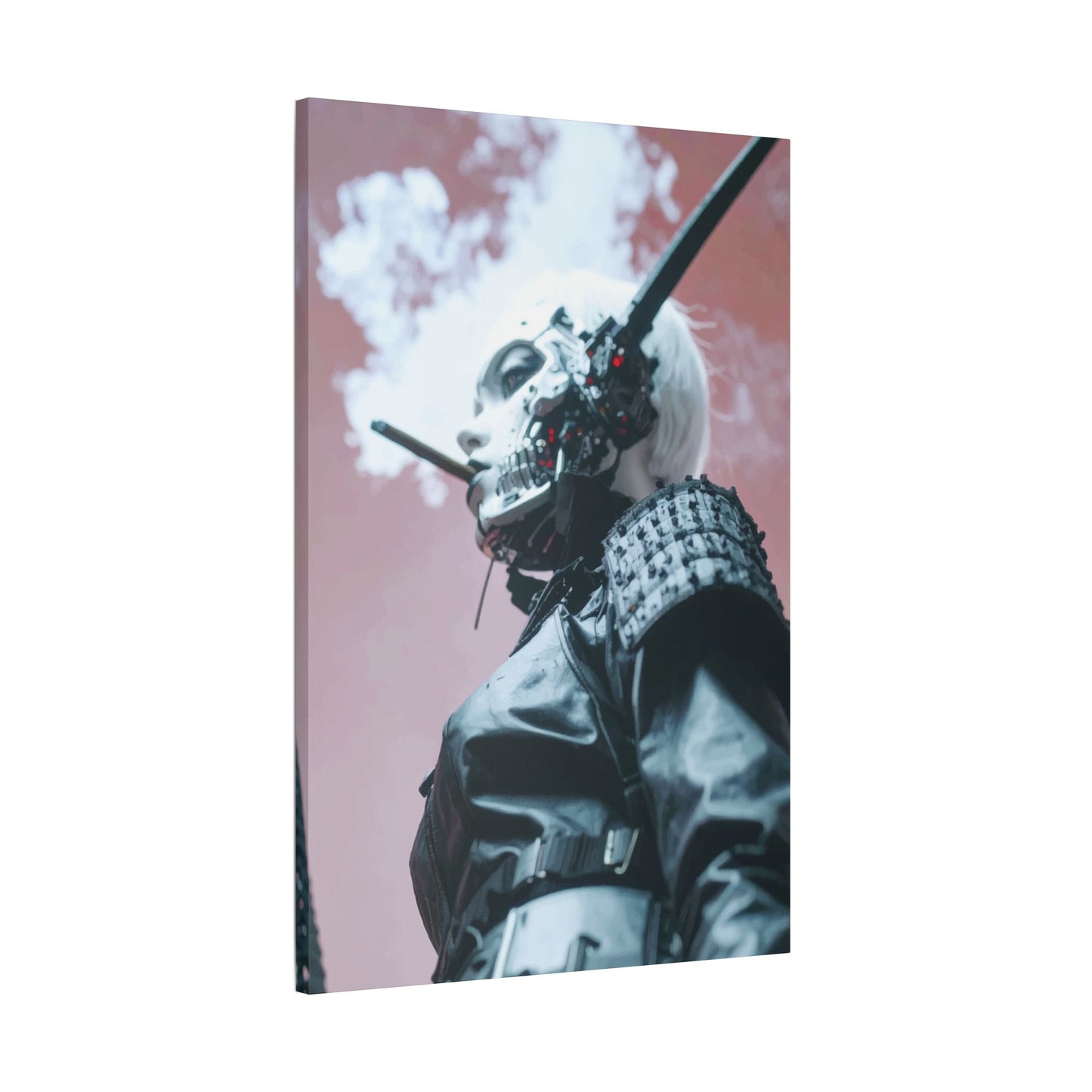 Futuristic Canvas Art, Cyberpunk Wall Decor, Modern Home Aesthetic, Unique Gift for Tech Lovers, Statement Piece for Any Room