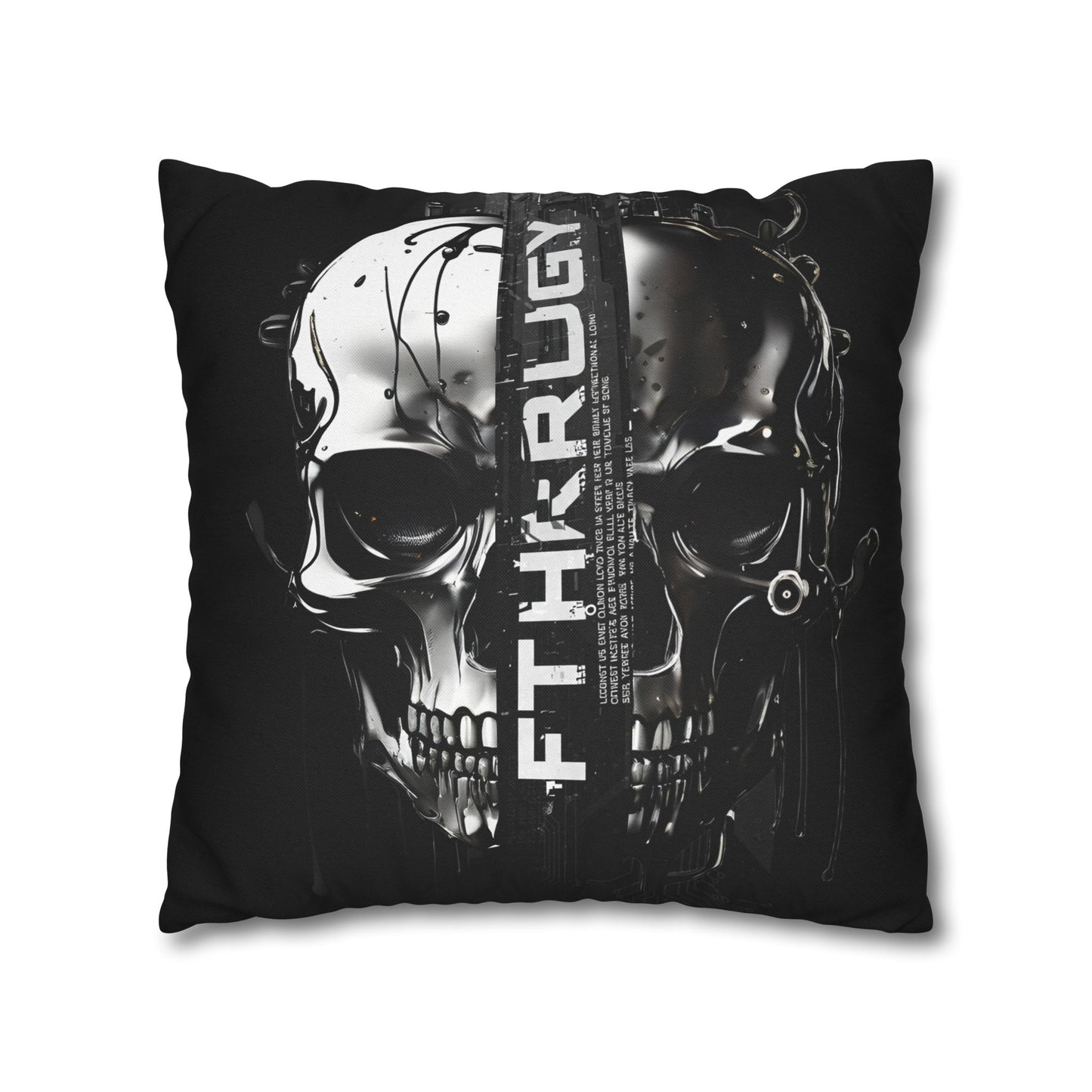 Gothic Skull Pillowcase - Edgy Home Decor, Alternative Gift, Bedroom Accent, Halloween Decor, Boho Pillow Cover