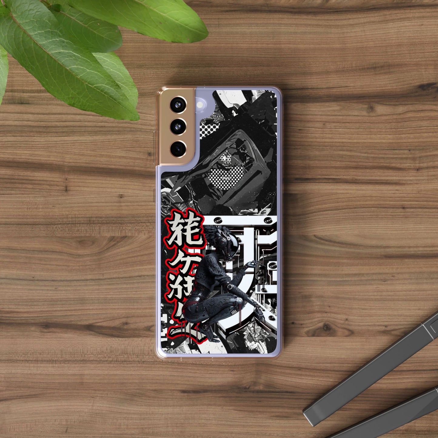 Clear Phone Case with Stylish Graphic Design for Tech Enthusiasts