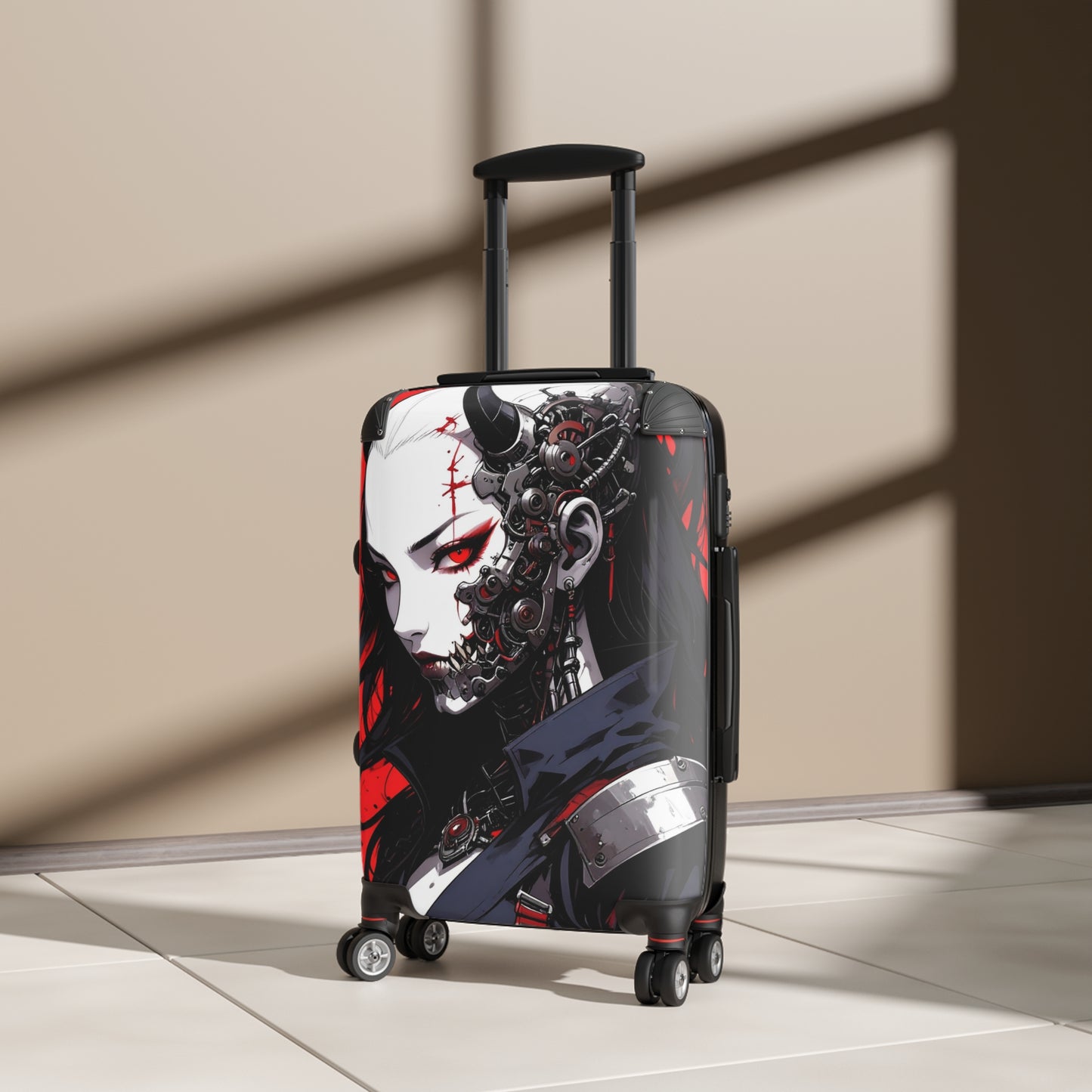 Gothic Style Travel Suitcase, Unique Luggage, Edgy Carry-On, Anime Inspired Bag, Gift for Travelers