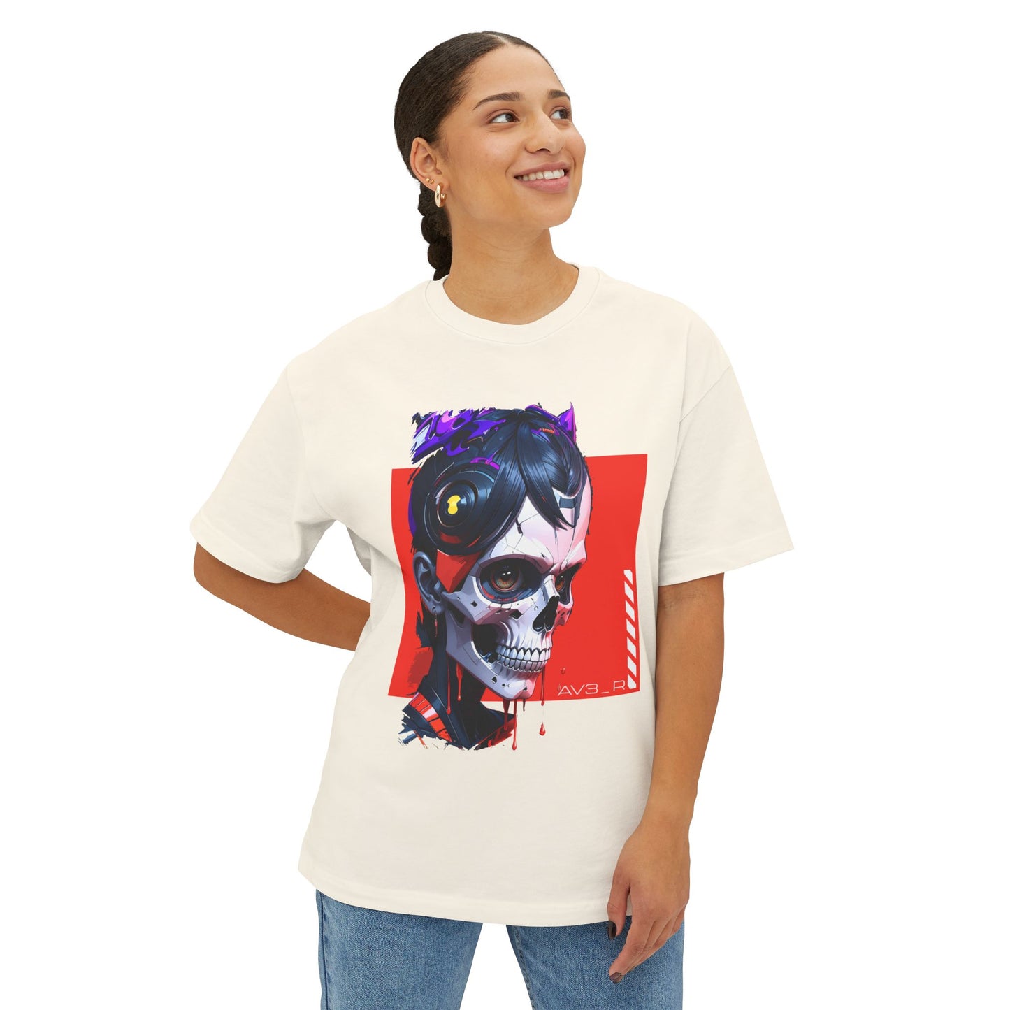 Edgy Oversized Tee with Skull Design, Streetwear Shirt for Art Lovers, Unisex Graphic Tee, Halloween Apparel, Trendy Casual Wear