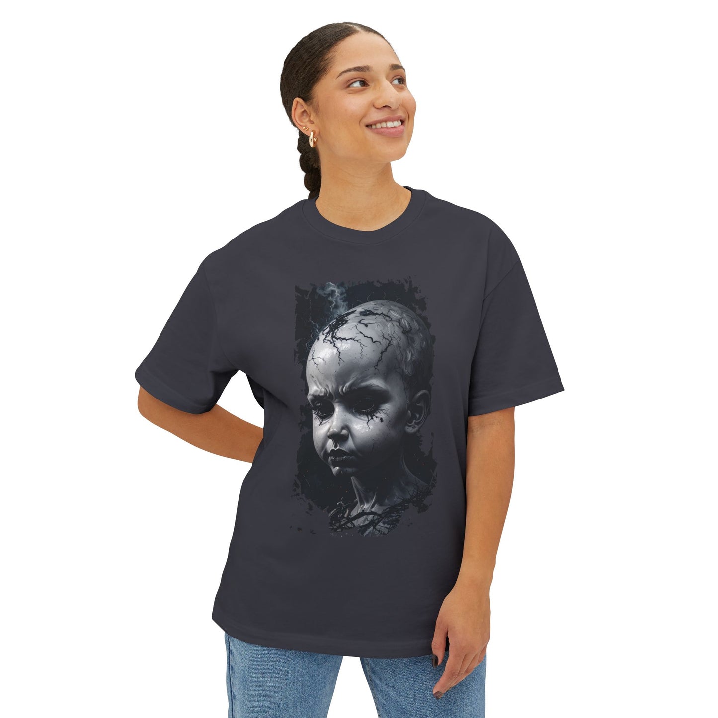 Edgy Unisex Oversized Tee - Streetwear Graphic Top, Casual Style, Everyday Wear, Unique Gift, Alternative Fashion