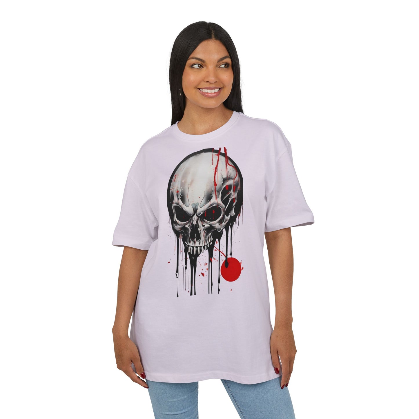 Gothic Skull Oversized Tee - Trendy Streetwear for Music Lovers, Grunge Style, Halloween Costume, Alternative Fashion, Graphic Tee