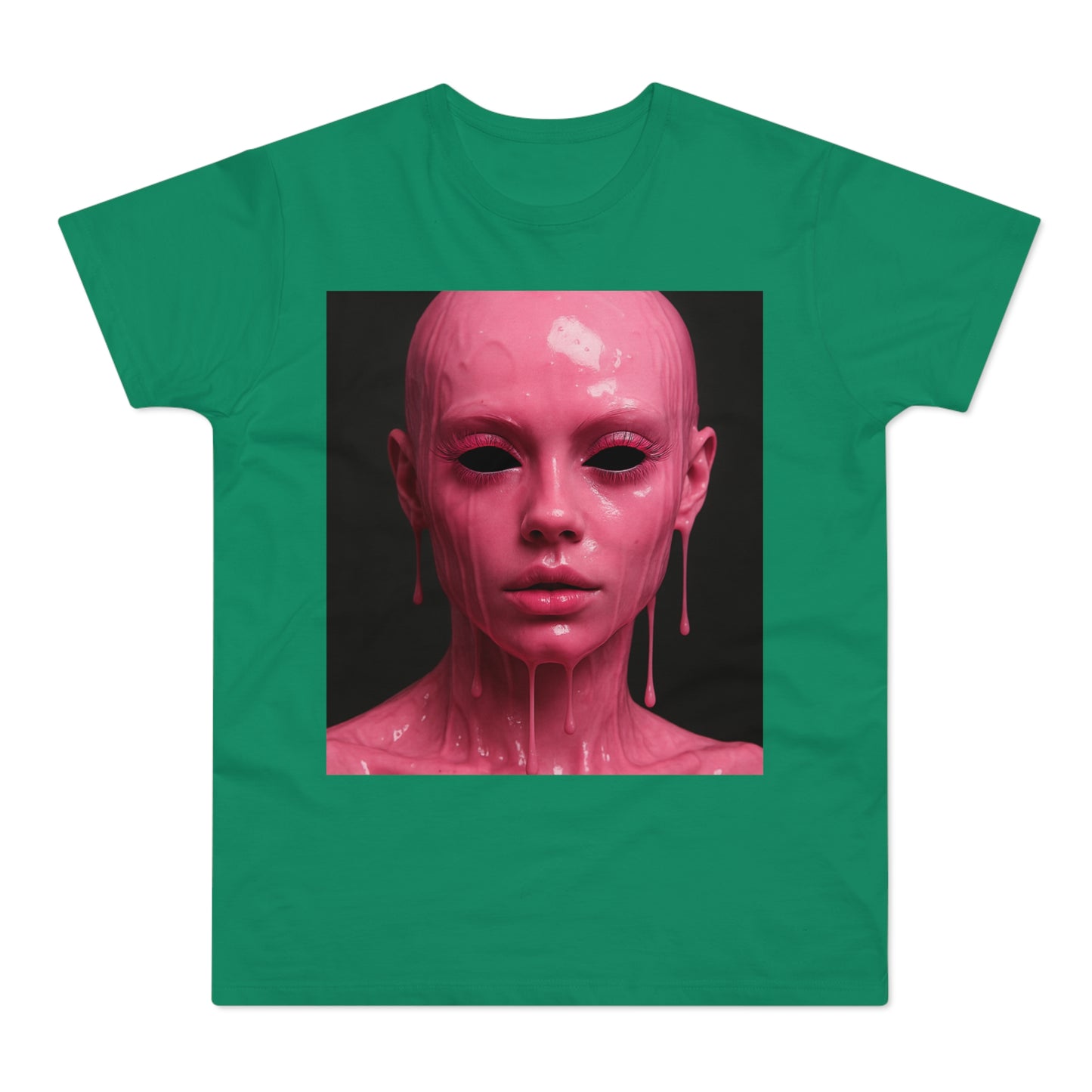 Artistic Pink Melting Face T-Shirt - Trendy Graphic Tee, Unique Gift, Statement Apparel, Festival Wear, Occasional Fashion, Street Style