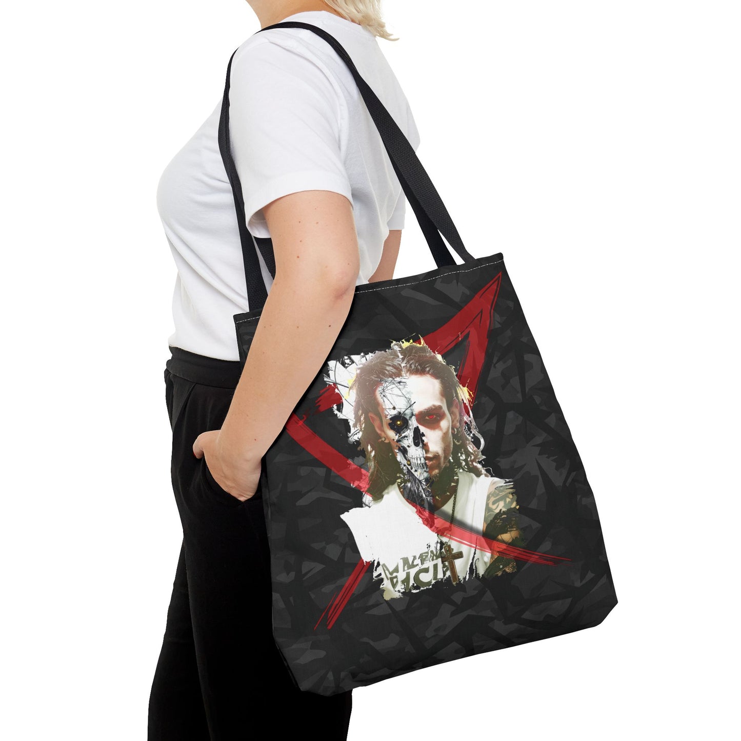 Edgy Graphic Tote Bag, Cool Tote for Concerts, Alternative Fashion, Gift for Music Lovers, Everyday Carry