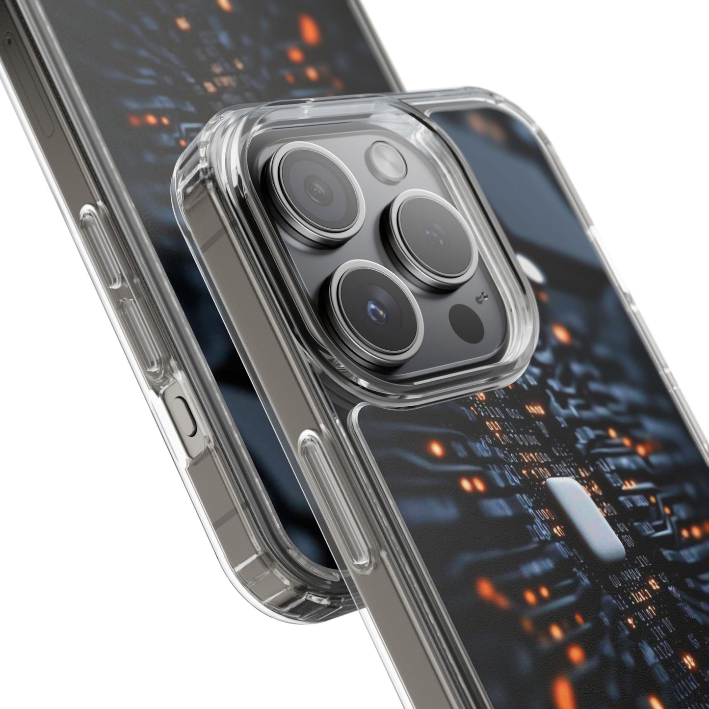 Clear Phone Case with Cyber Print