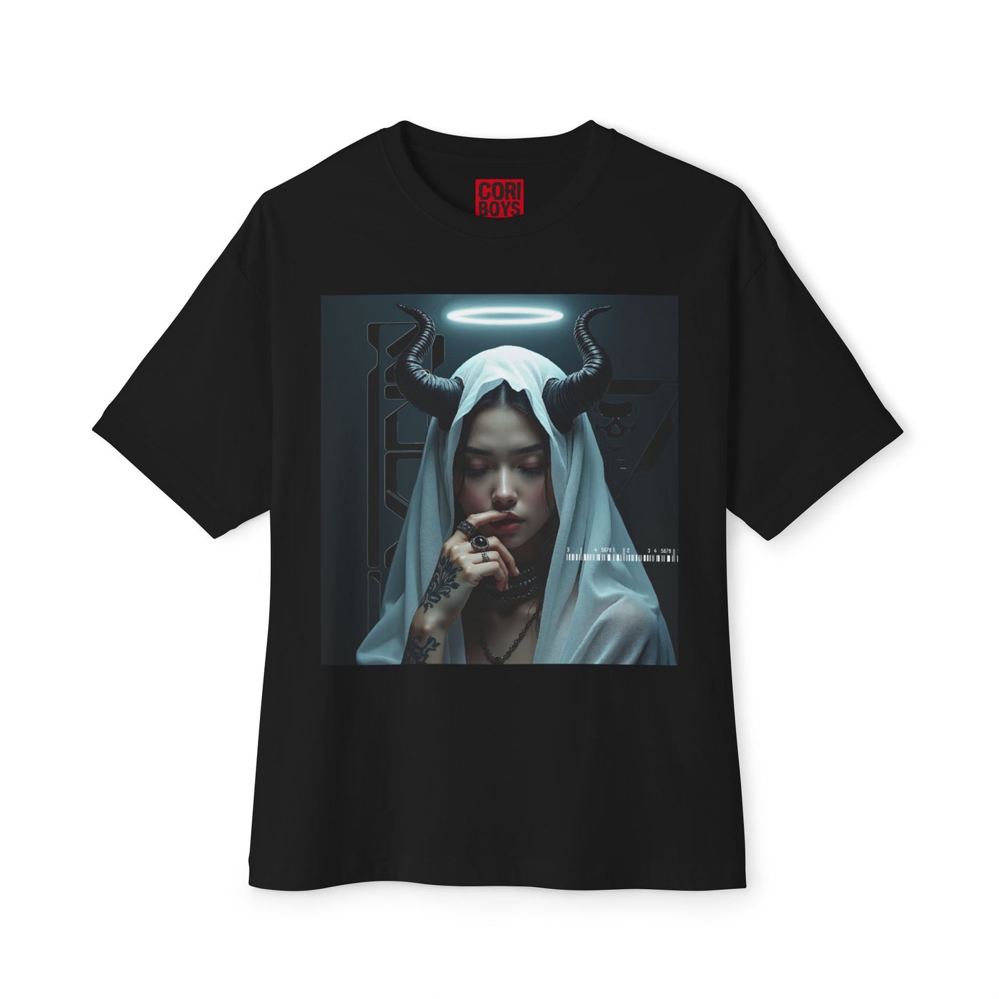 Gothic Inspired Oversized Tee - Perfect for Halloween, Music Festivals, Casual Wear, Alternative Fashion, Unique Gift Ideas