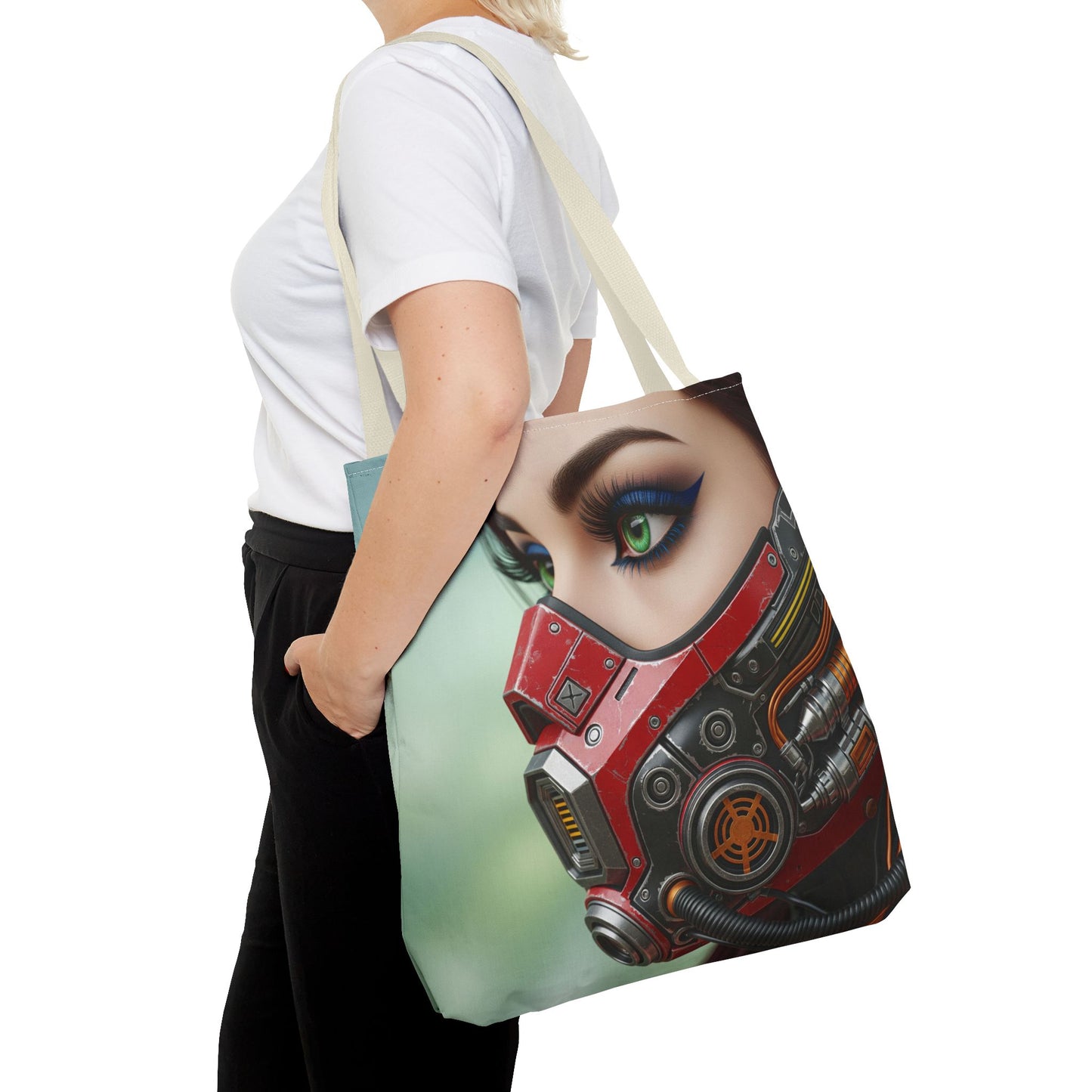Futuristic Character Tote Bag, Stylish Eco-Friendly Bag, Unique Gift for Fans, Everyday Use for Shopping or Work, Gift for Her
