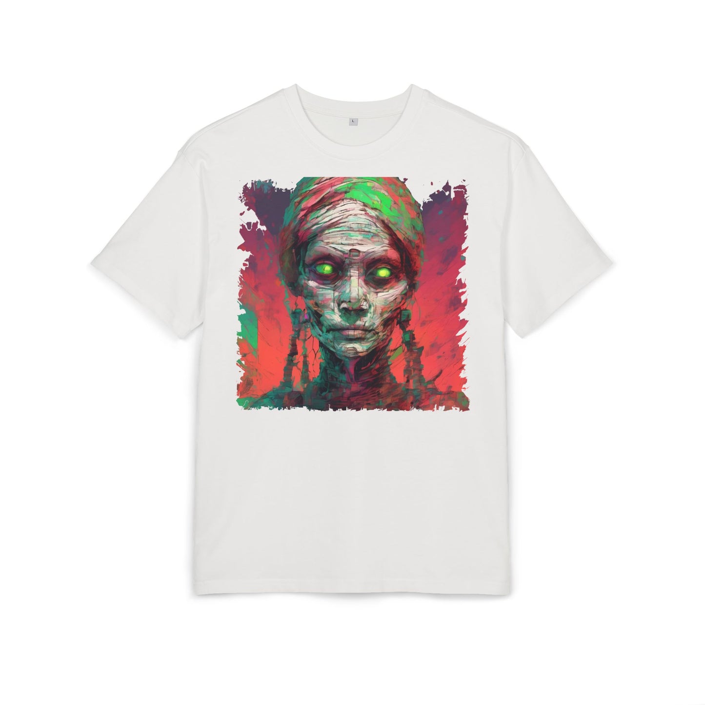 Horror-Inspired Unisex Oversize Tee, Spooky Graphic Shirt, Halloween Outfit, Unique Art Tee, Ghoulish Casual Wear, Perfect for Parties