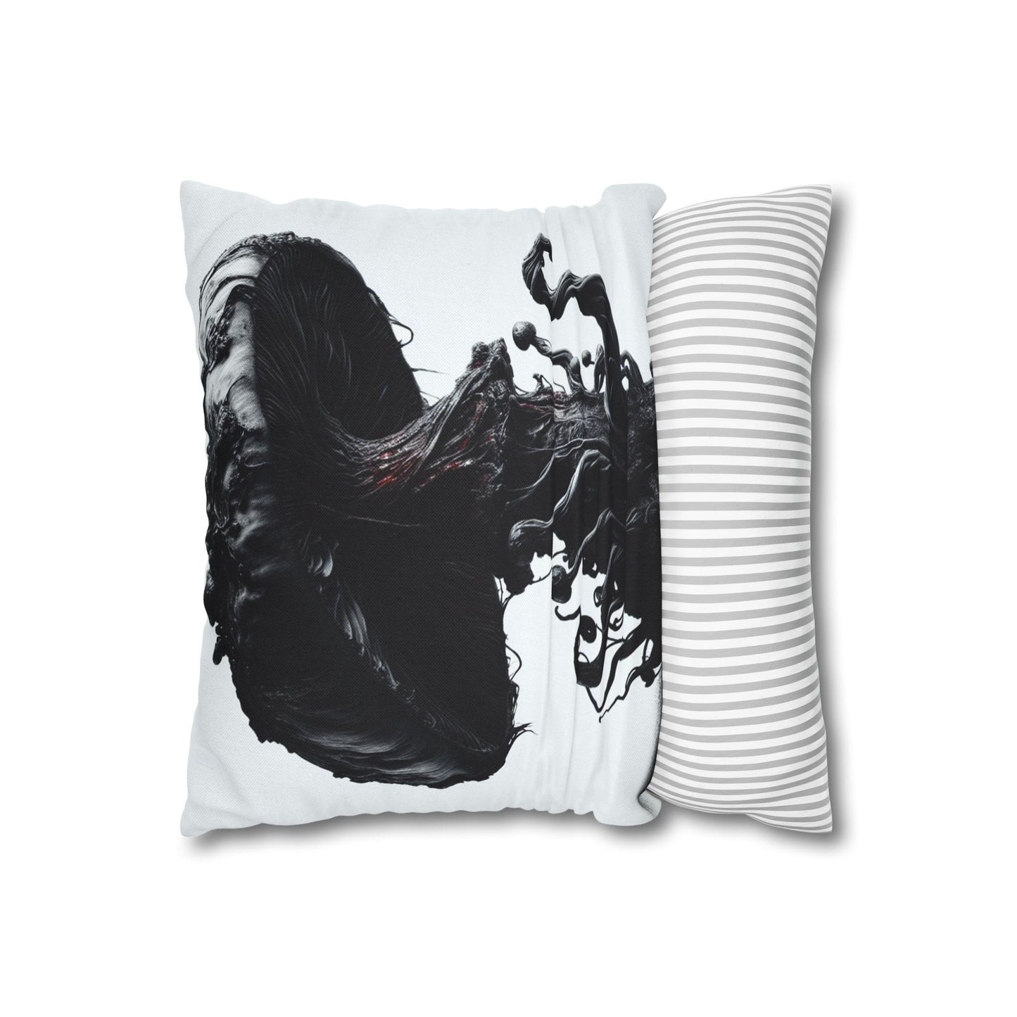 Gothic Mushroom Pillowcase | Dark Art Decor, Home Accent, Unique Gift, Black and White Throw Pillow, Living Room Decor