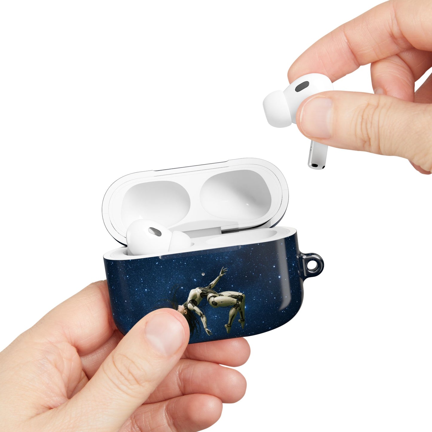 Cosmic AirPod Case, Galaxy Phone Accessory, Unique Gift for Music Lovers, Astronaut Design, Starry Night Protection