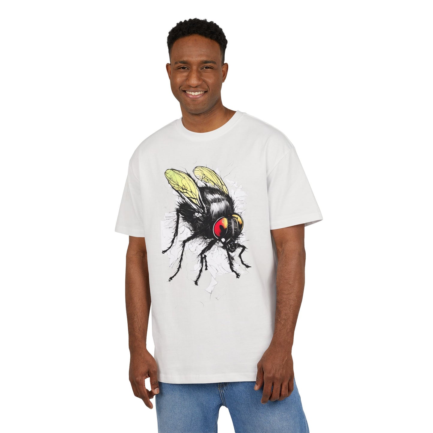 Bee-Inspired Unisex Heavy Oversize Tee, Casual Wear, Graphic T-Shirt, Gift for Nature Lovers, Summer Style, Eco-Friendly Fashion