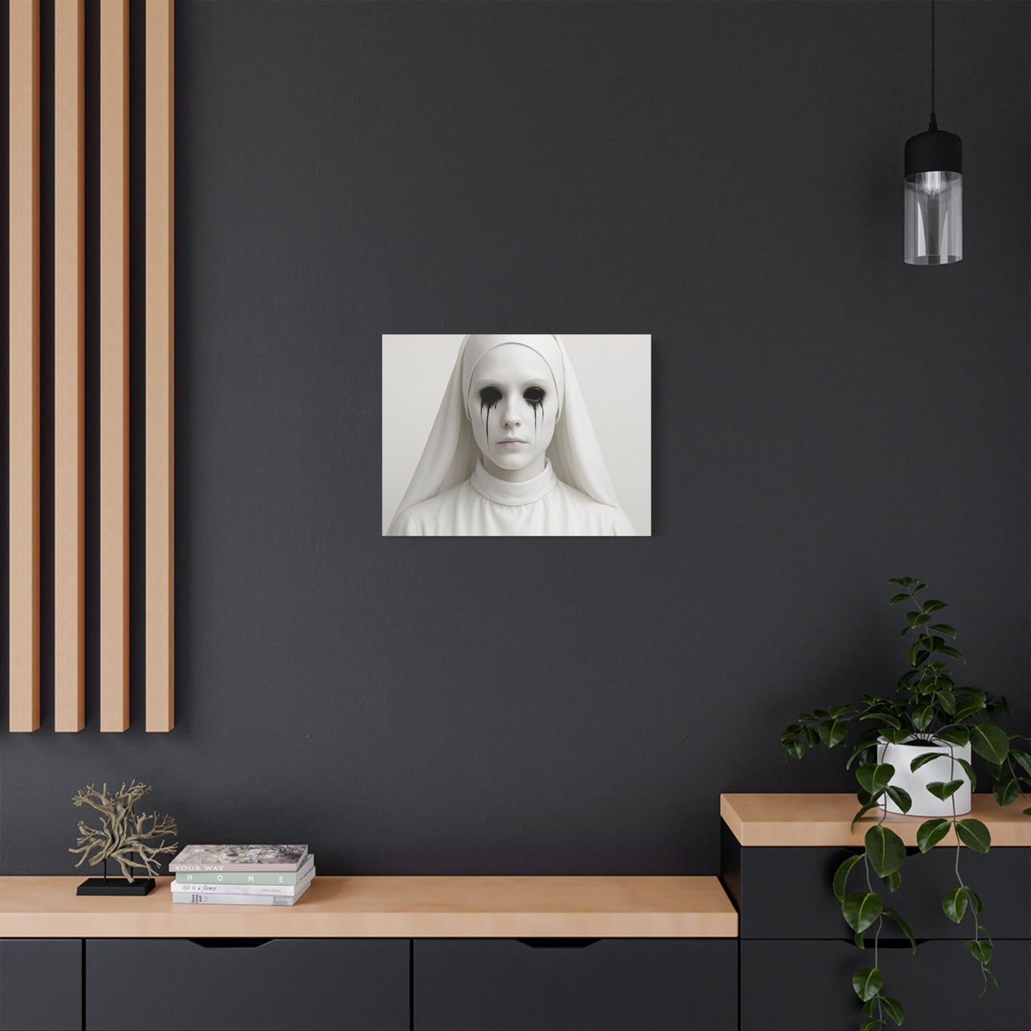 Eerie Art Canvas Print, Creepy Home Decor, Gothic Wall Art, Haunted House Decoration, Dark Aesthetic Gift