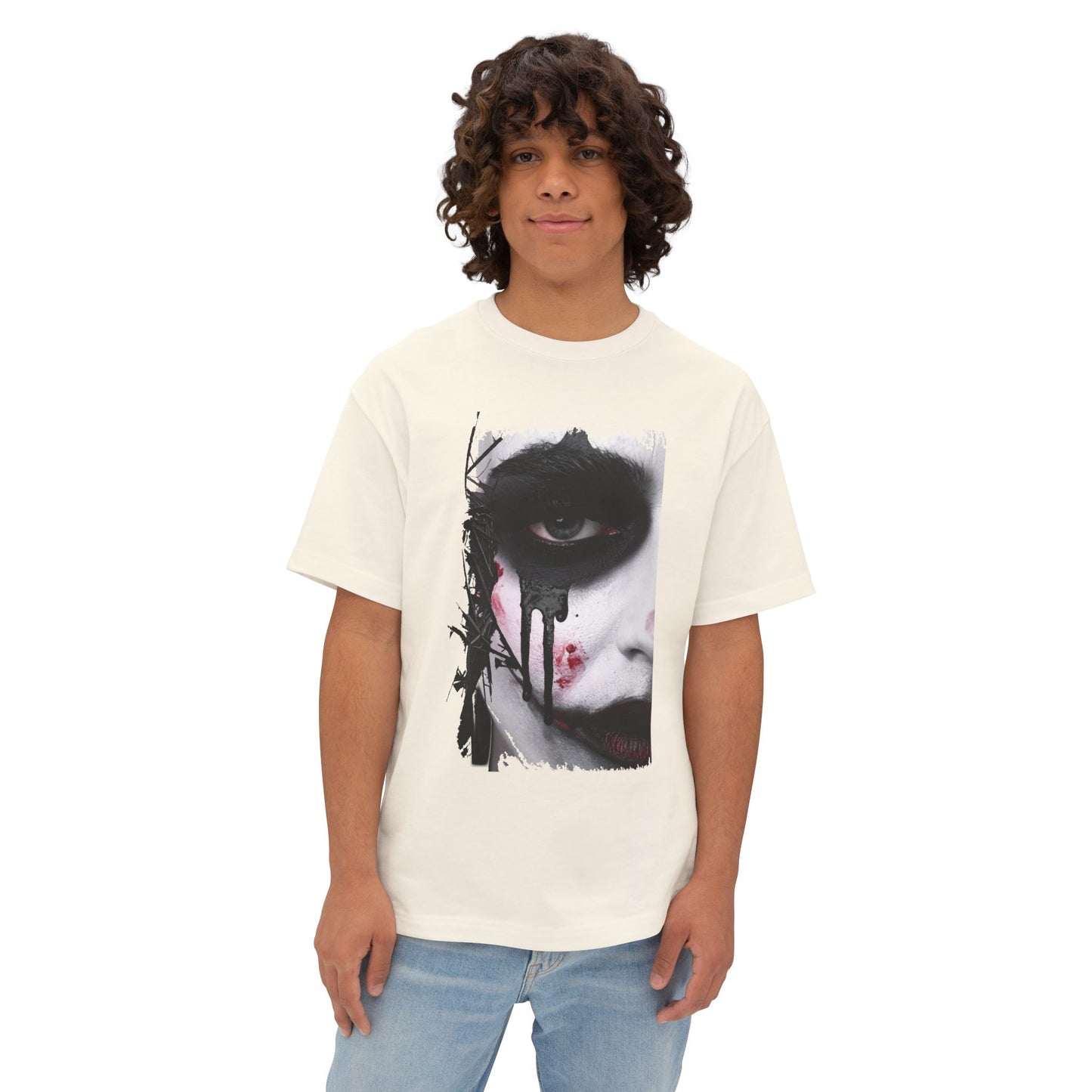 Gothic Art Oversized Tee, Unisex Graphic Shirt, Dark Art Apparel, Spooky Casual Fashion, Unique Streetwear