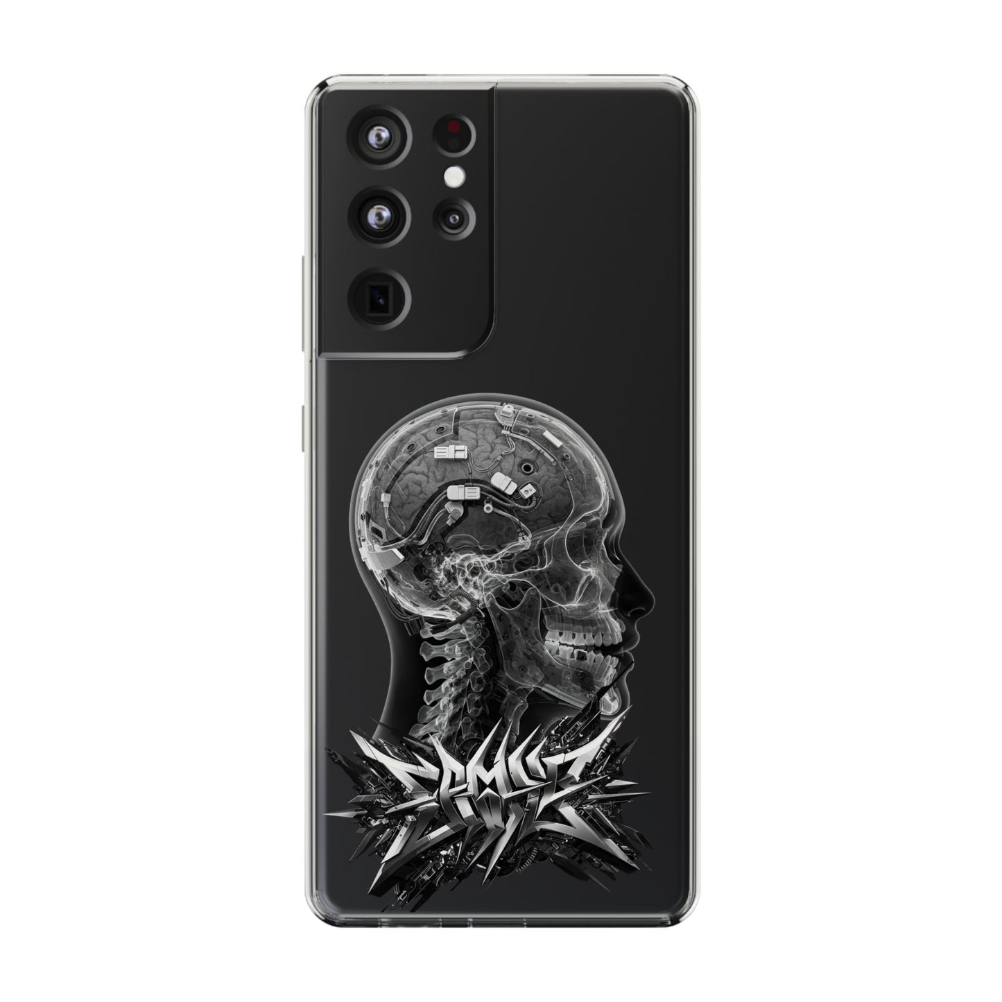 Skull Design Clear Phone Case - Unique Aesthetic for Tech Lovers