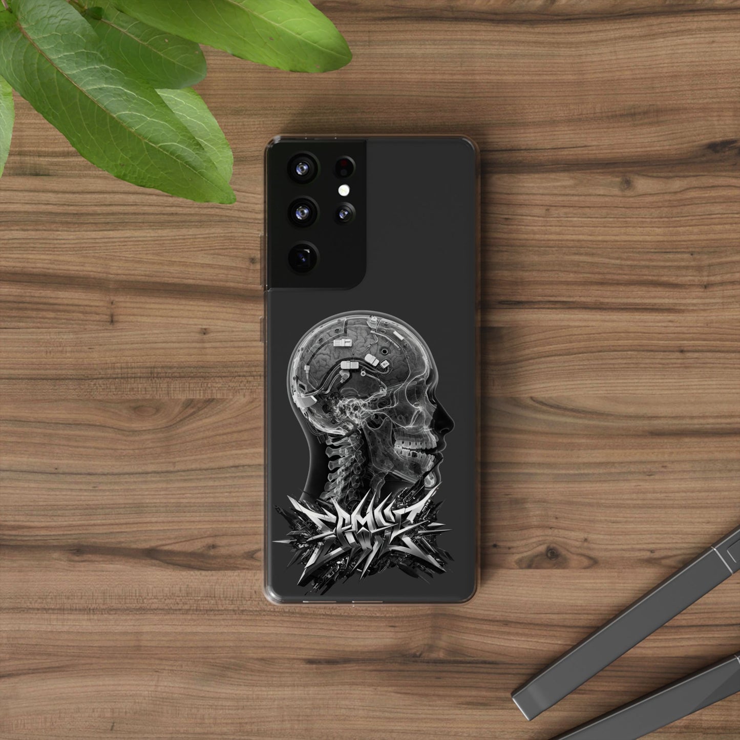 Skull Design Clear Phone Case - Unique Aesthetic for Tech Lovers