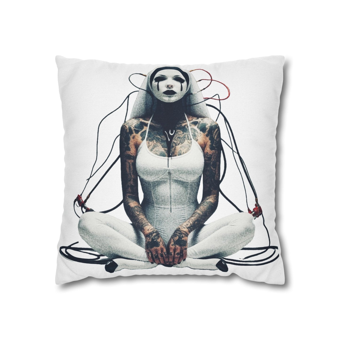 Unique Artistic Pillowcase with Futuristic Design, Decorative Cushion Cover for Home Decor, Gift for Art Lovers, Cozy Living Room Accessory