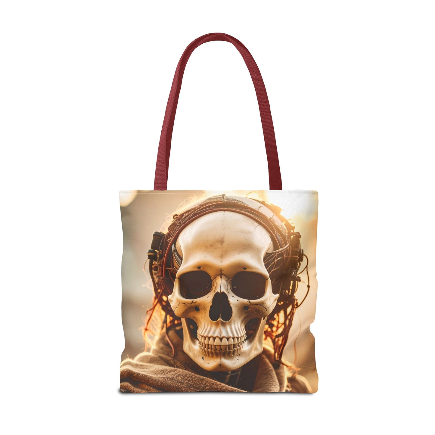 Skull Headphones Tote Bag | Unique Shopping Bag, Gothic Fashion, Music Lover Gift, Festival Accessory, Halloween Decor